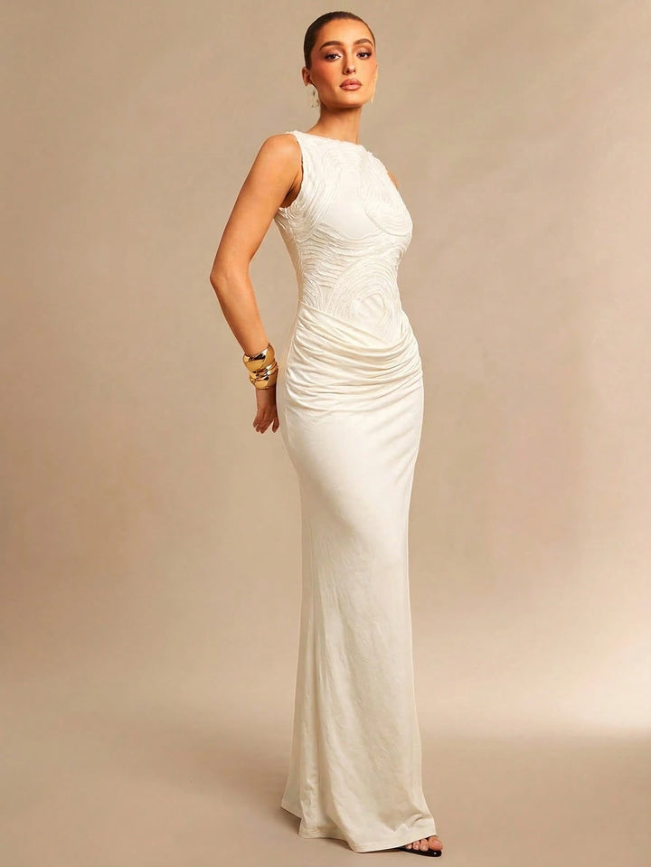 Rochie maxi SHEIN, crem