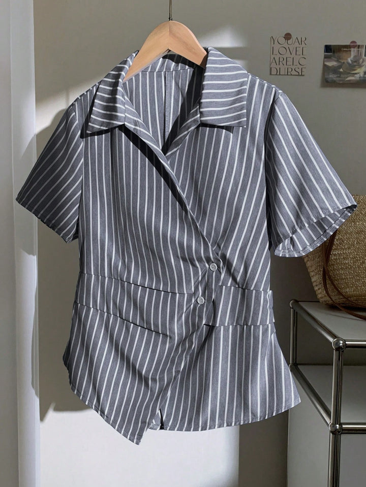Tricou asimetric SHEIN, negru