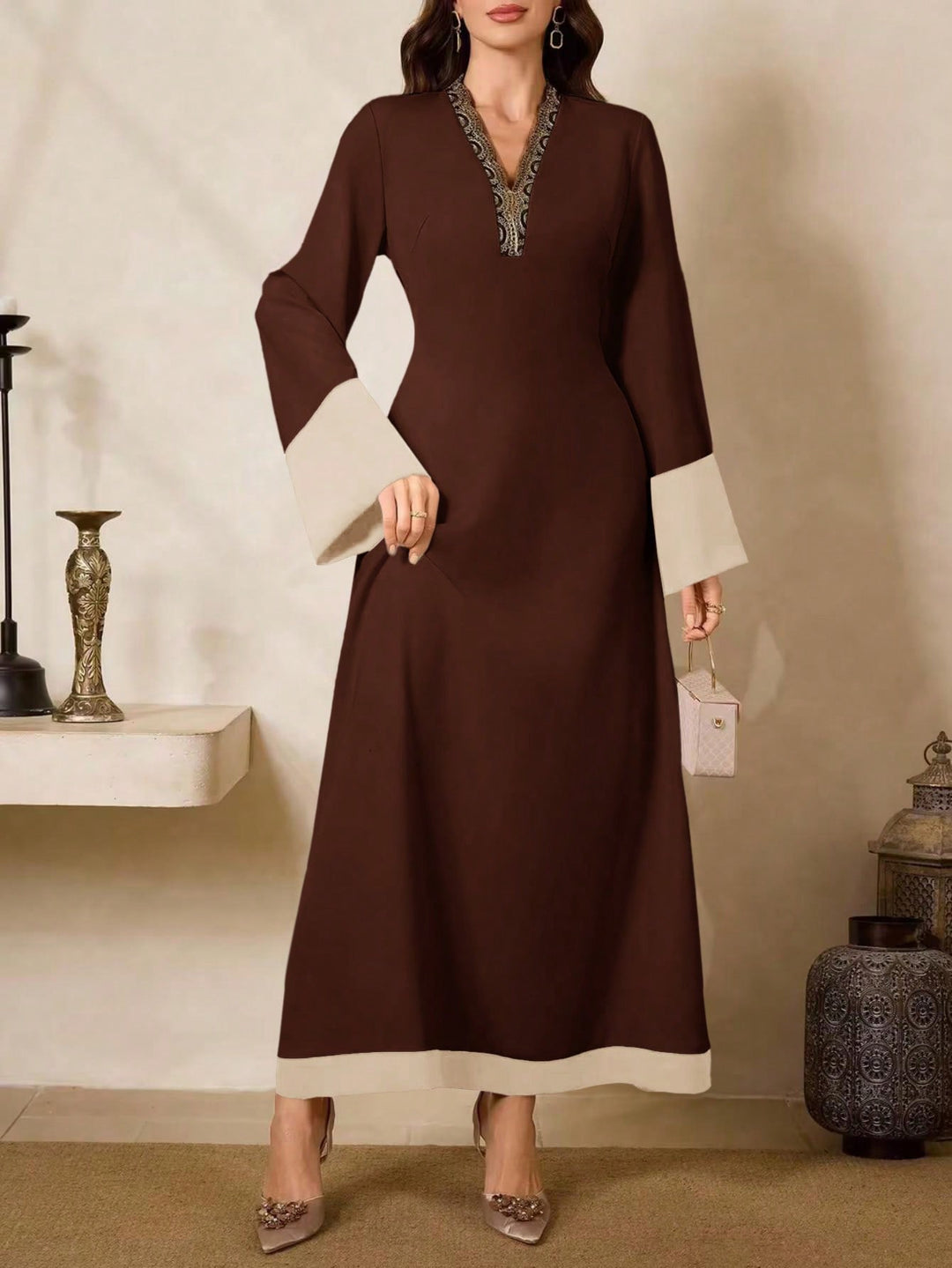 Rochie maxi SHEIN, maro