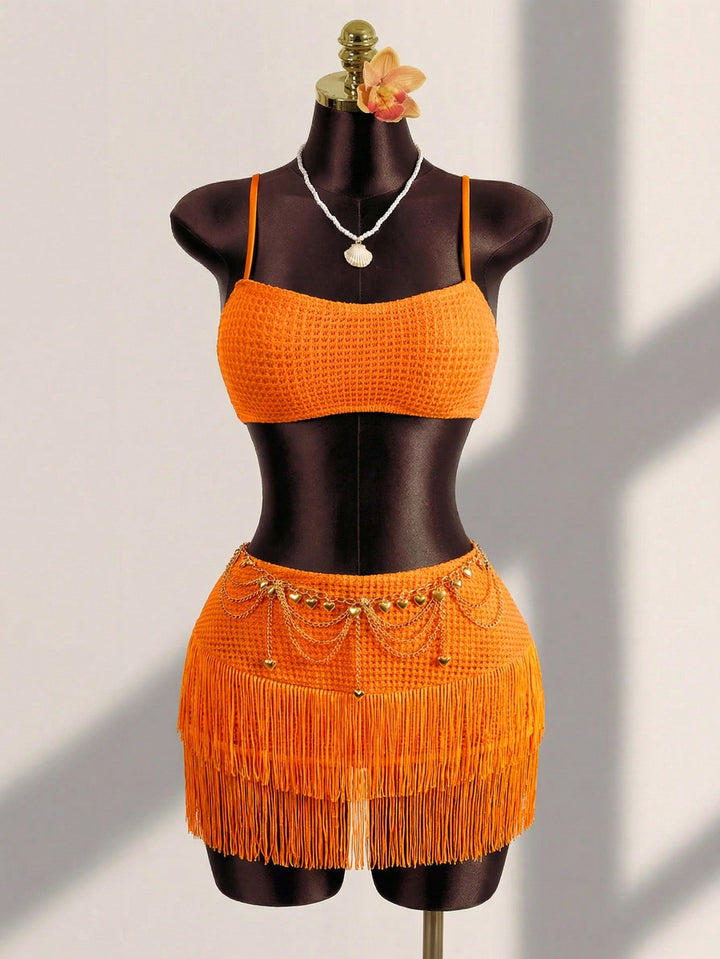 Set bikini SHEIN, portocaliu