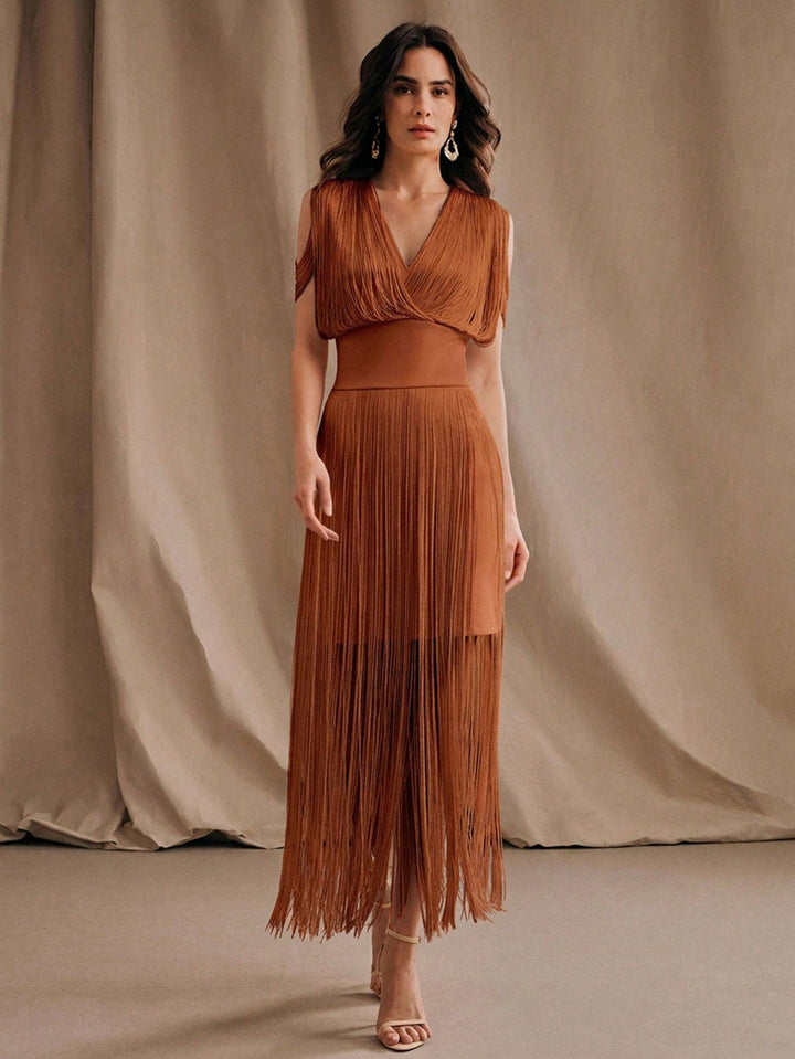 Rochie maxi SHEIN, maro