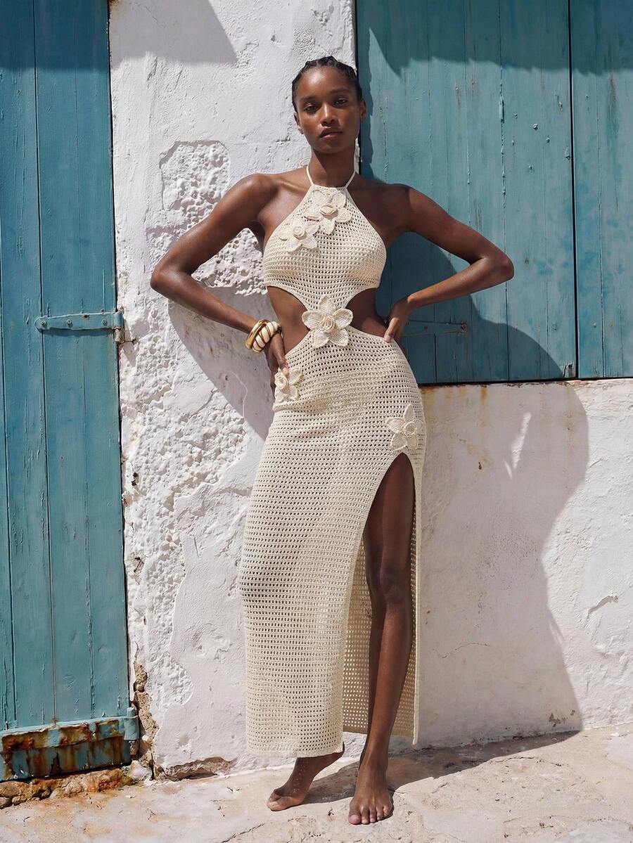 Rochie de plajă SHEIN, crem