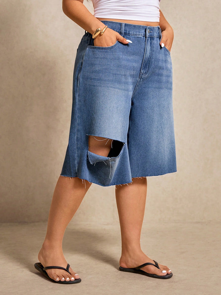 Pantaloni scurți SHEIN, albastru
