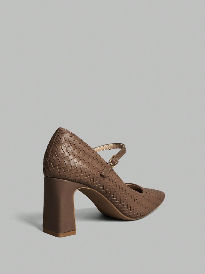 Pantofi cu toc SHEIN, maro