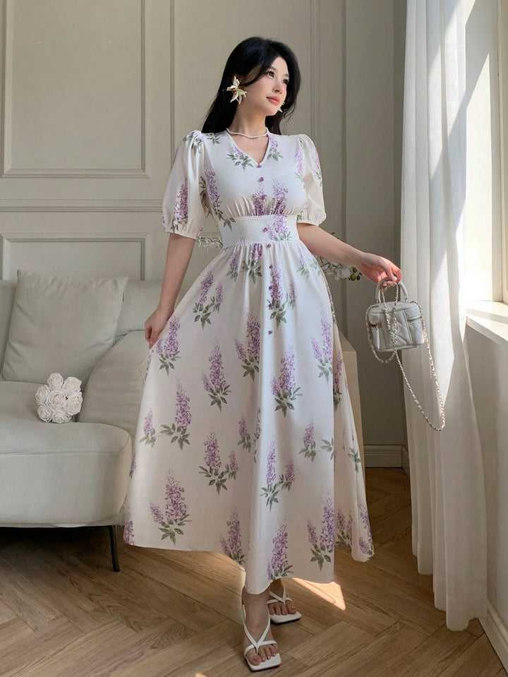 Rochie maxi SHEIN, crem