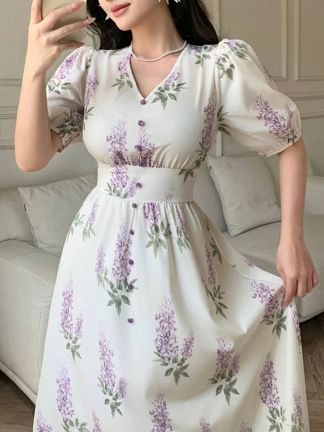 Rochie maxi SHEIN, crem