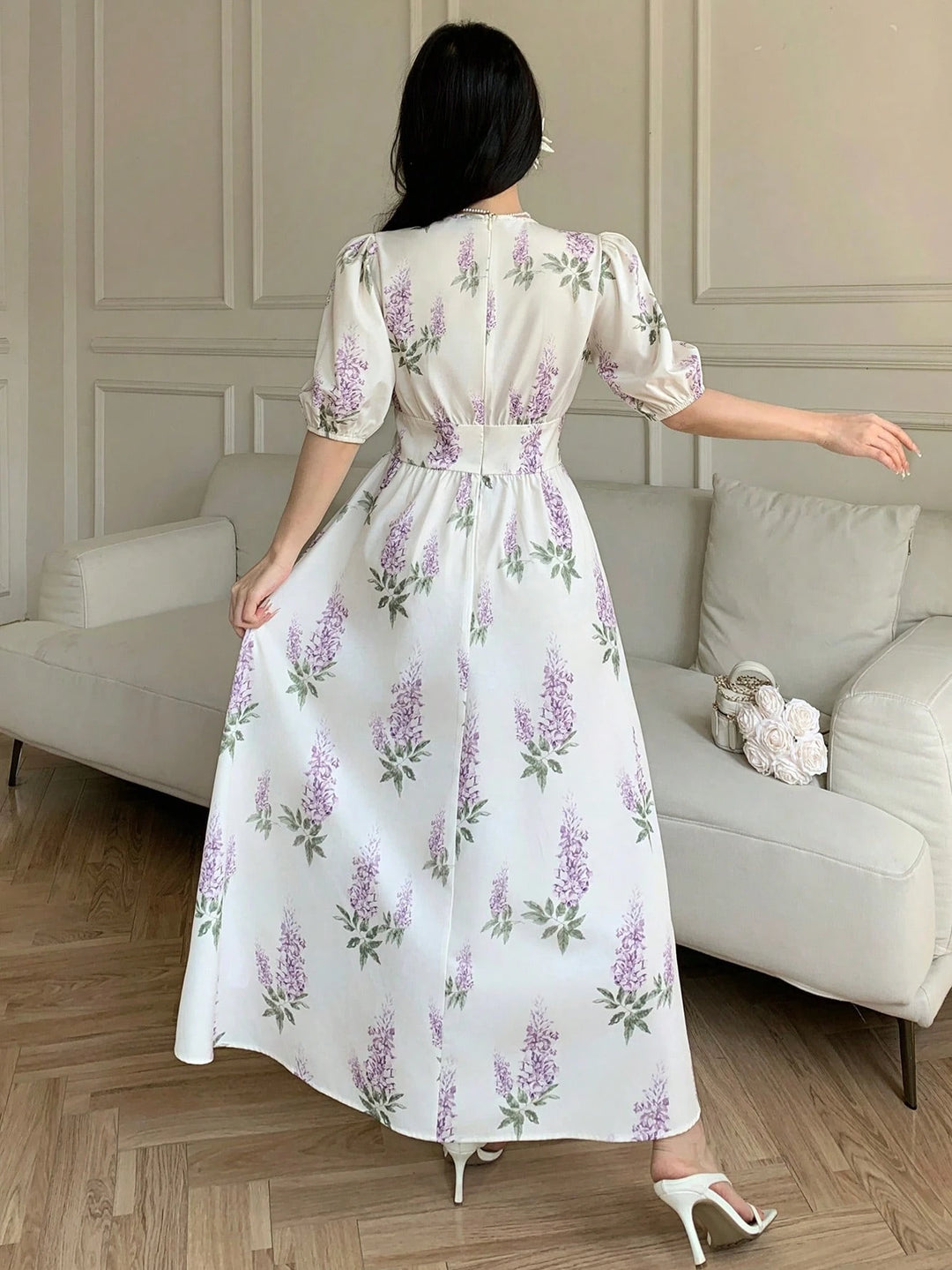 Rochie maxi SHEIN, crem