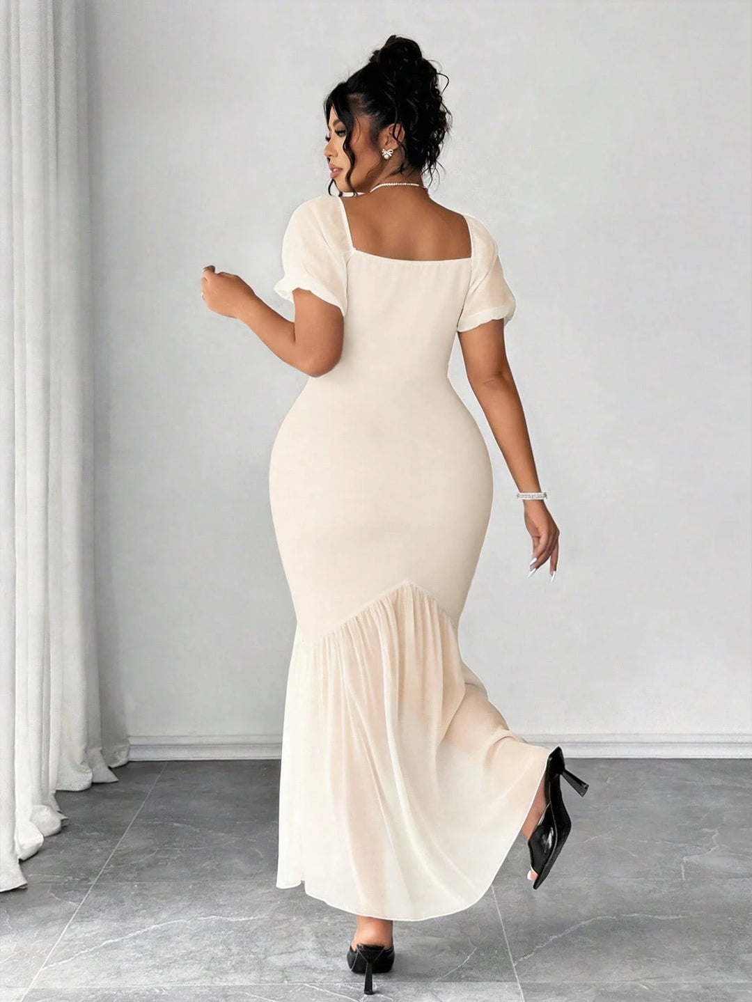 Rochie maxi SHEIN, crem