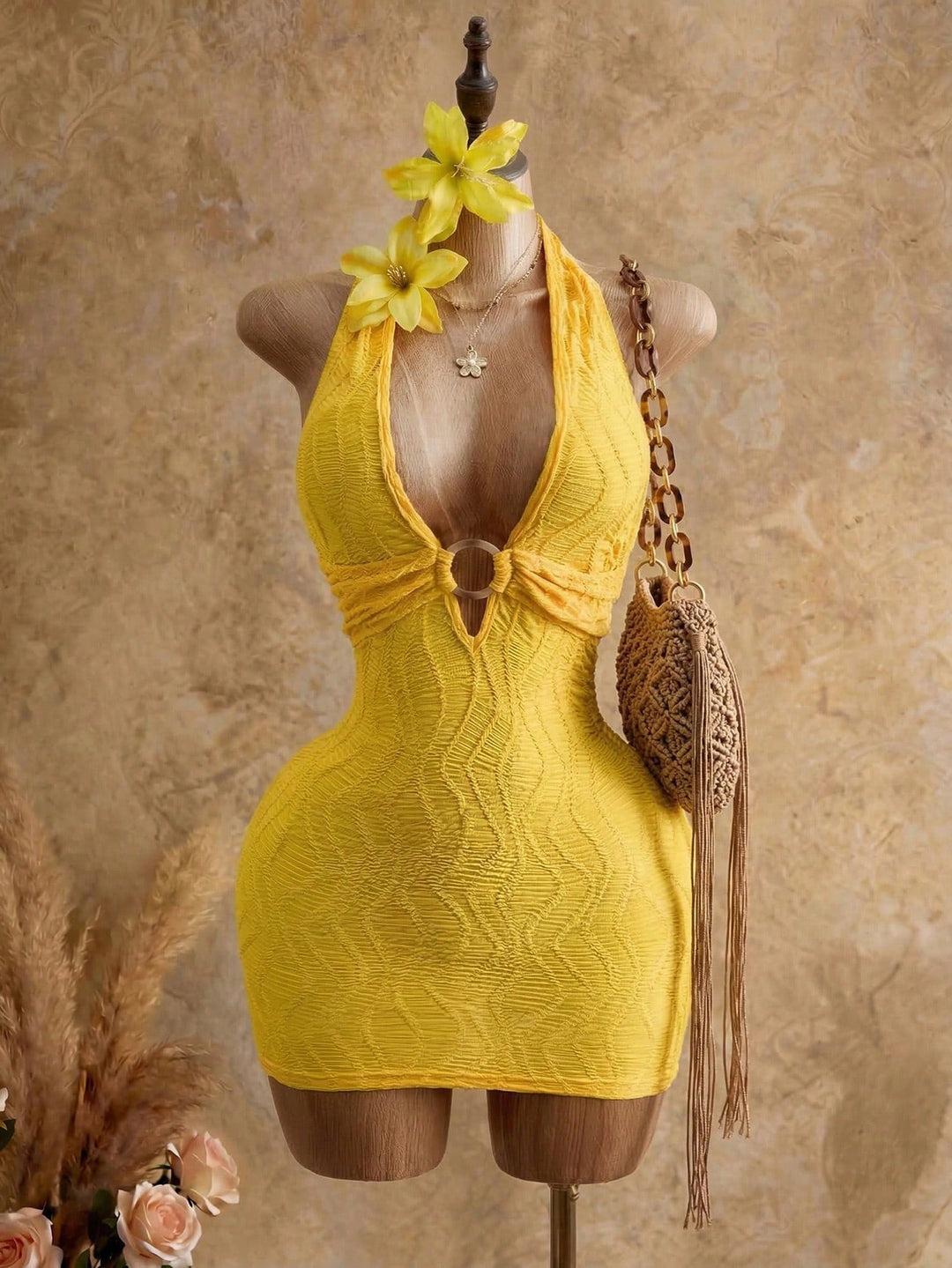 Rochie scurtă SHEIN, galben