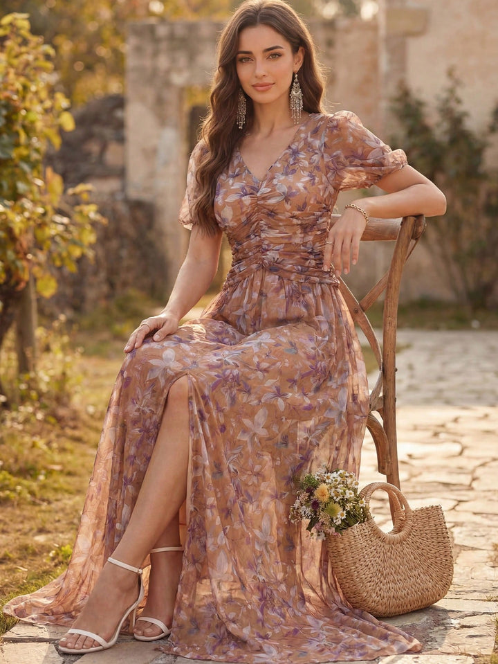 Rochie maxi SHEIN, portocaliu