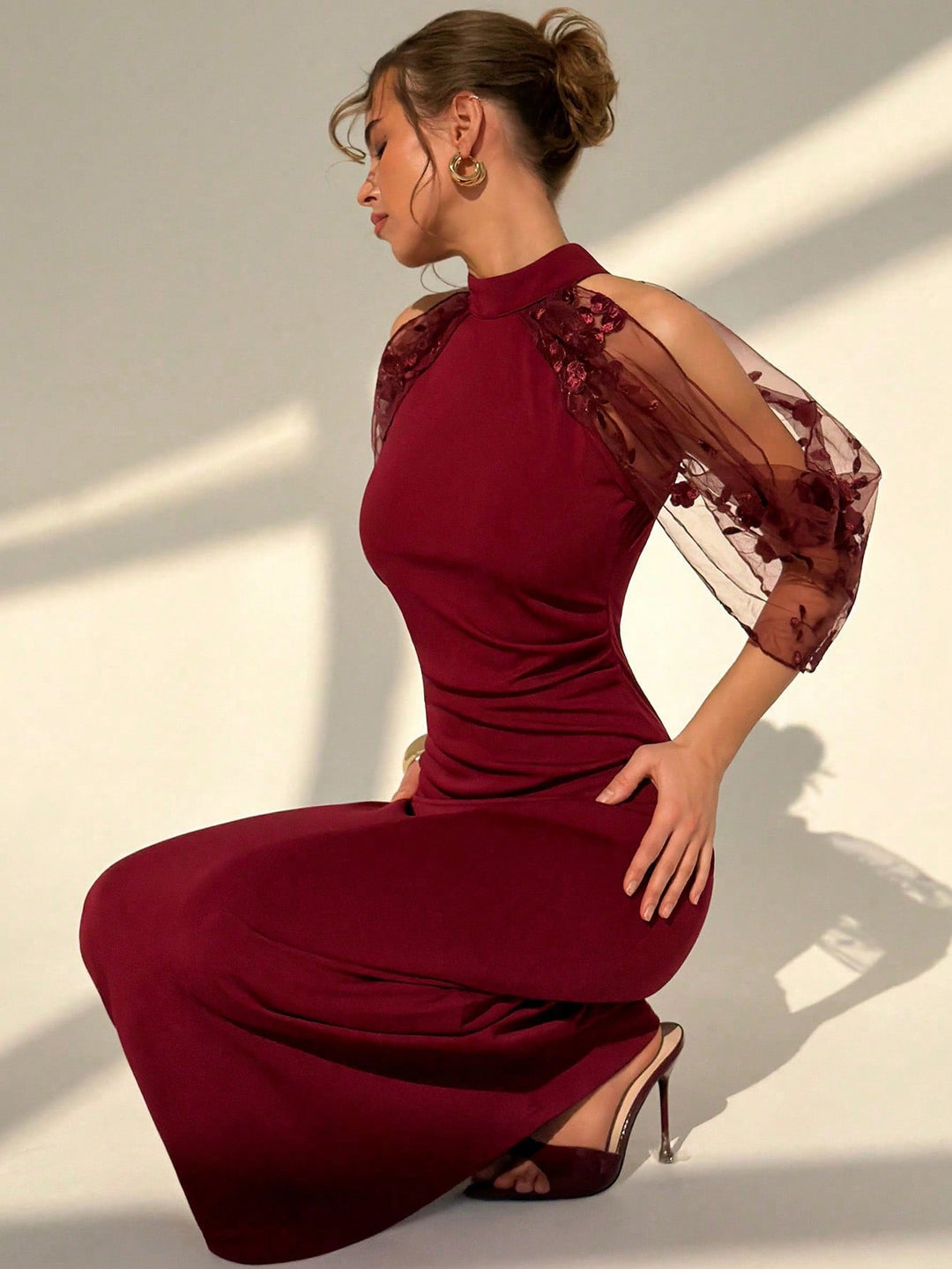 Rochie maxi SHEIN, vișiniu
