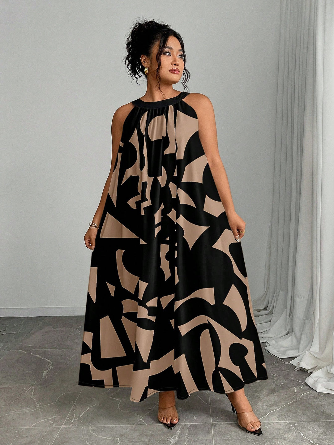 Rochie maxi SHEIN, kaki