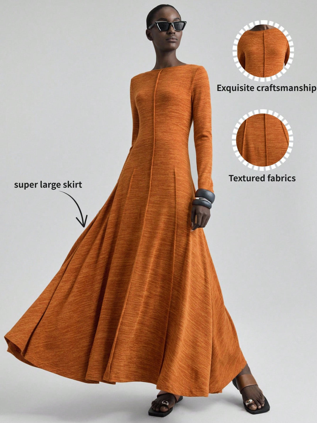 Rochie maxi SHEIN, gri