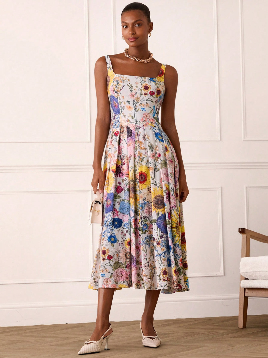 Rochie midi SHEIN, mix culori