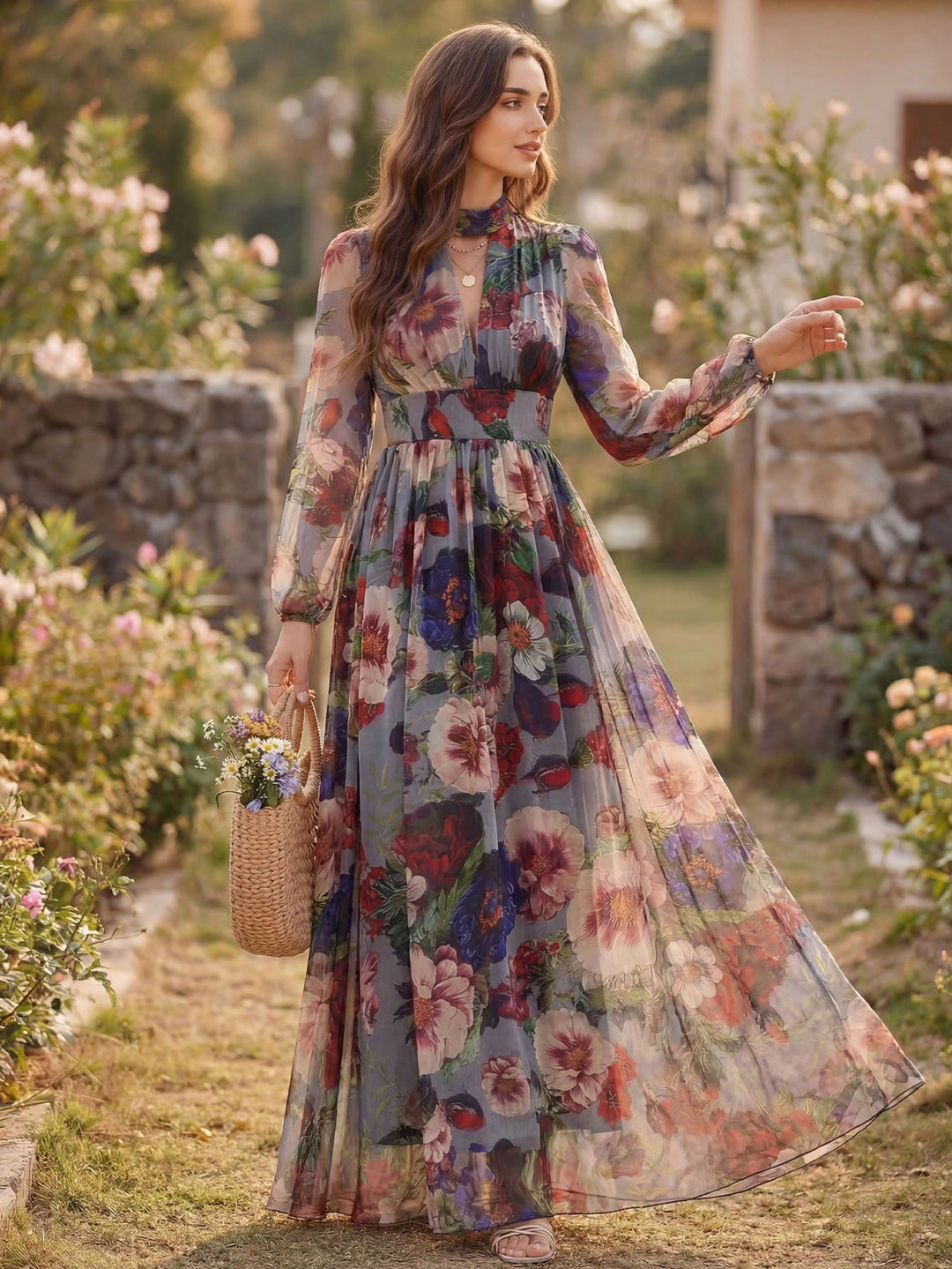 Rochie maxi SHEIN, mix culori