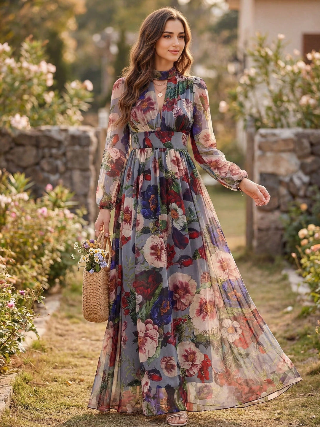 Rochie maxi SHEIN, mix culori