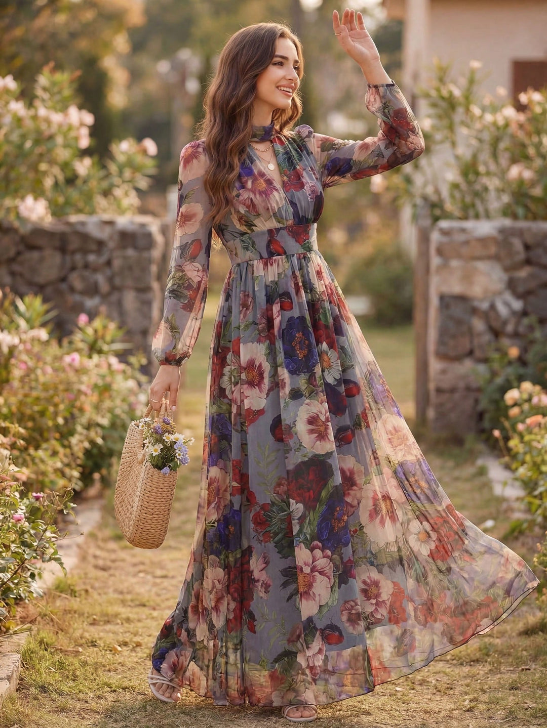 Rochie maxi SHEIN, mix culori