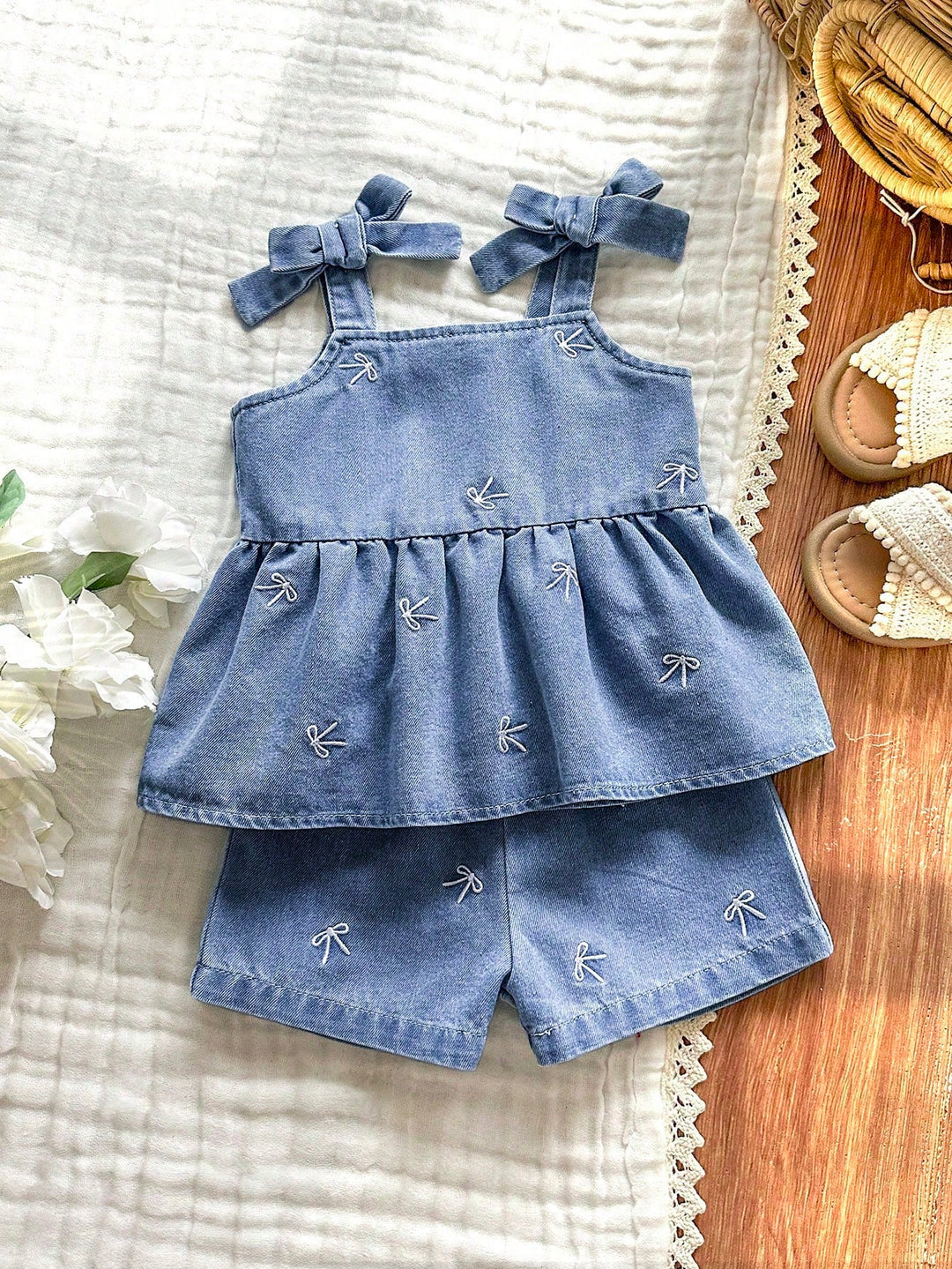 Set denim copii SHEIN, albastru
