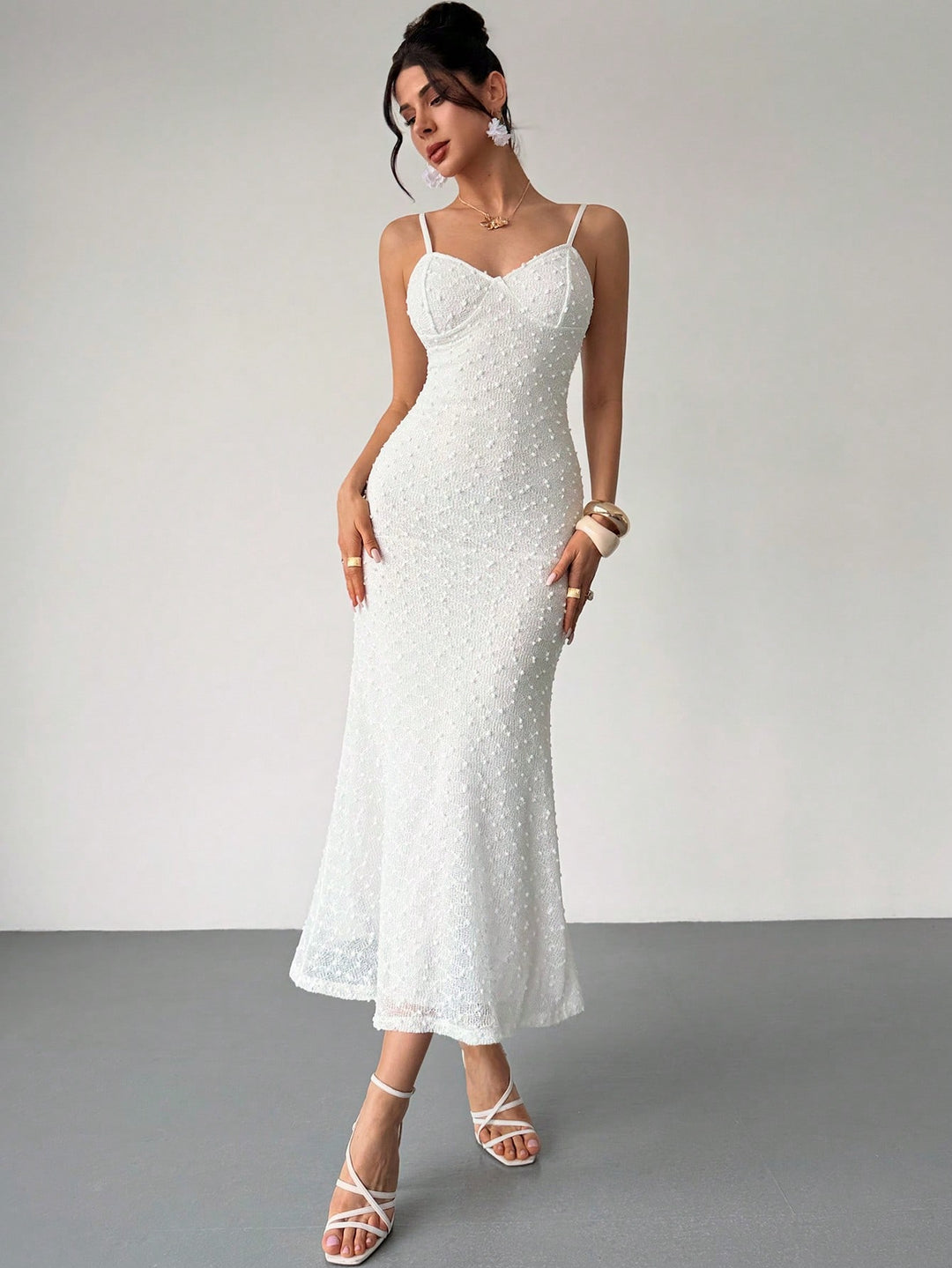 Rochie maxi SHEIN, alb