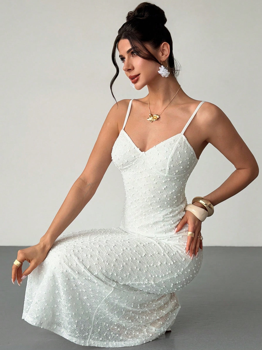 Rochie maxi SHEIN, alb