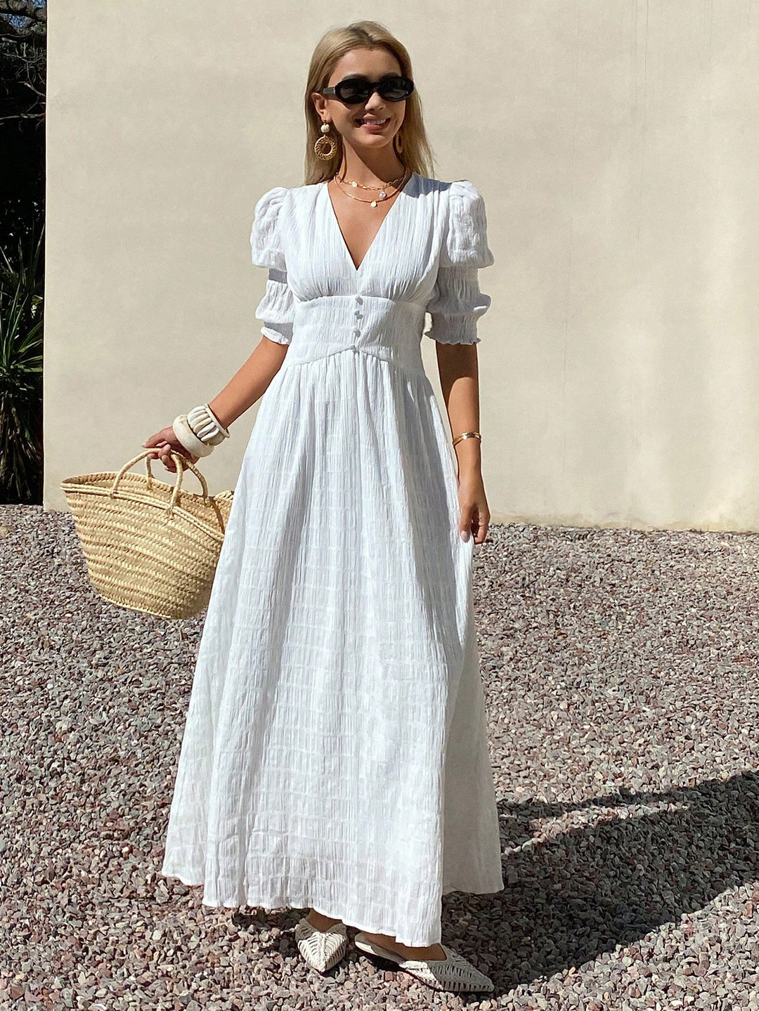 Rochie midi SHEIN, alb