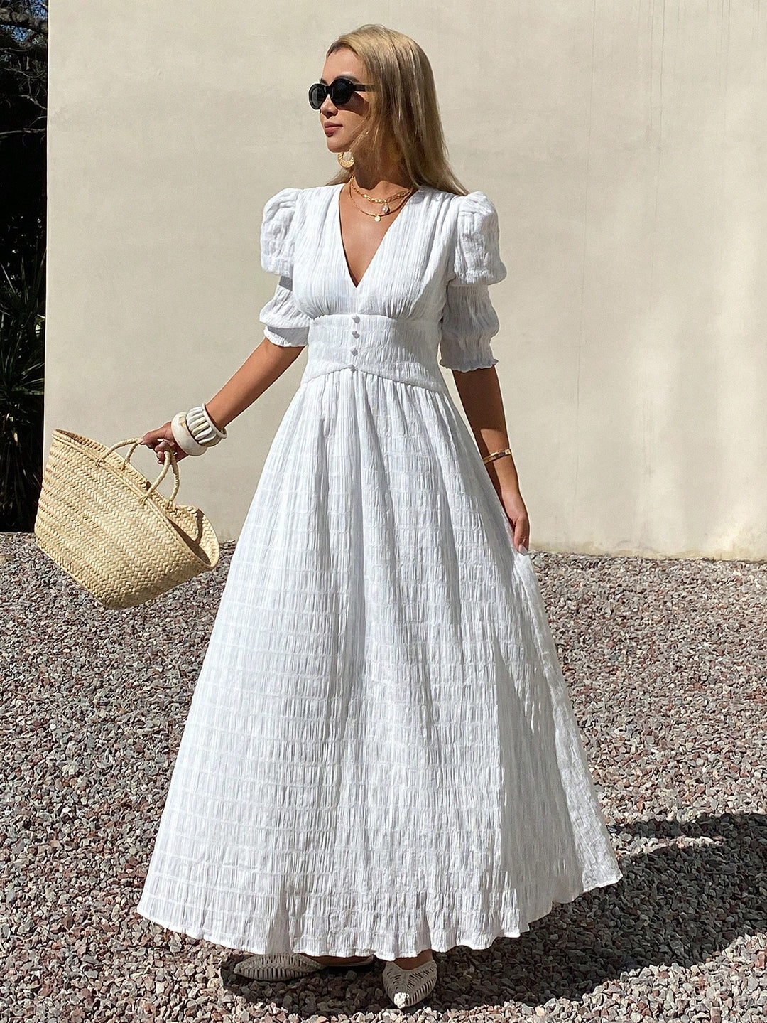 Rochie midi SHEIN, alb