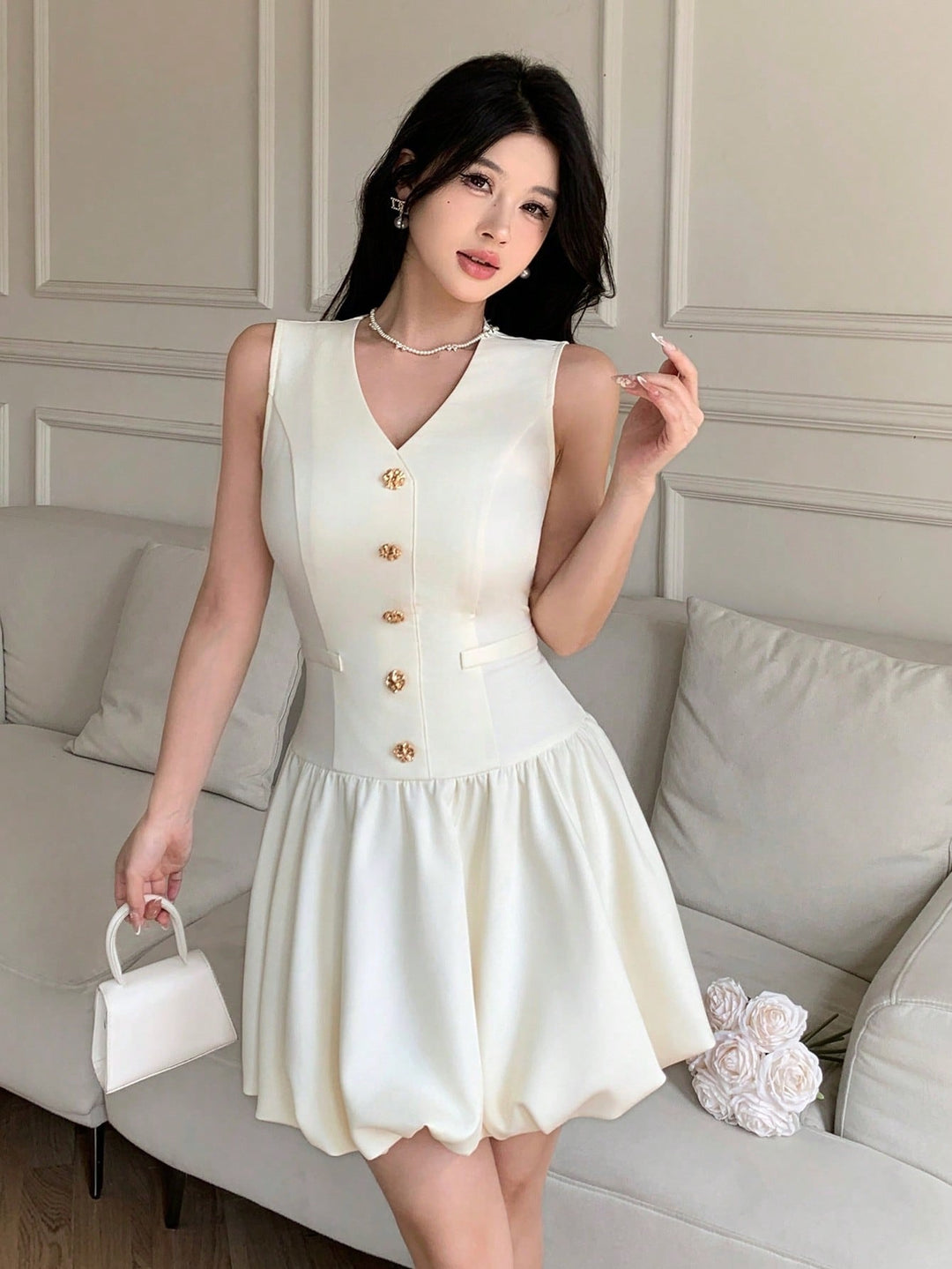 Rochie mini SHEIN, bej