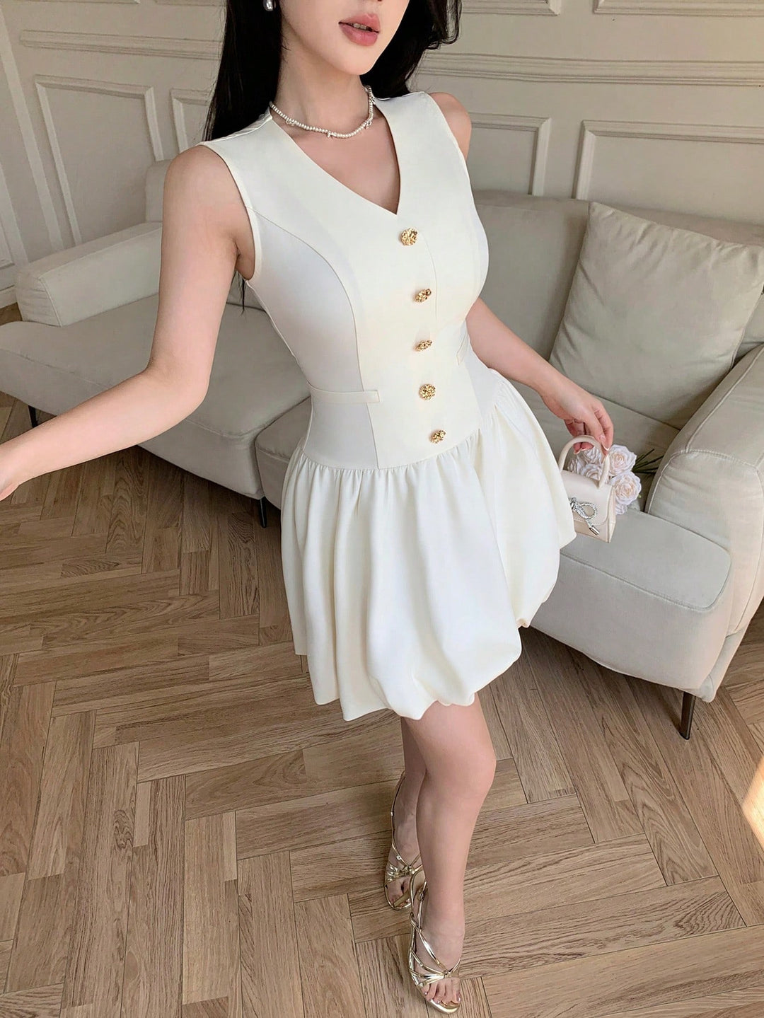 Rochie mini SHEIN, bej