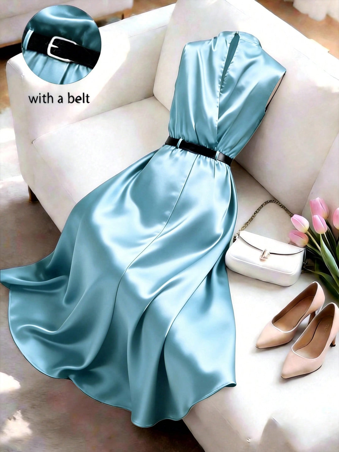 Rochie maxi SHEIN, albastru