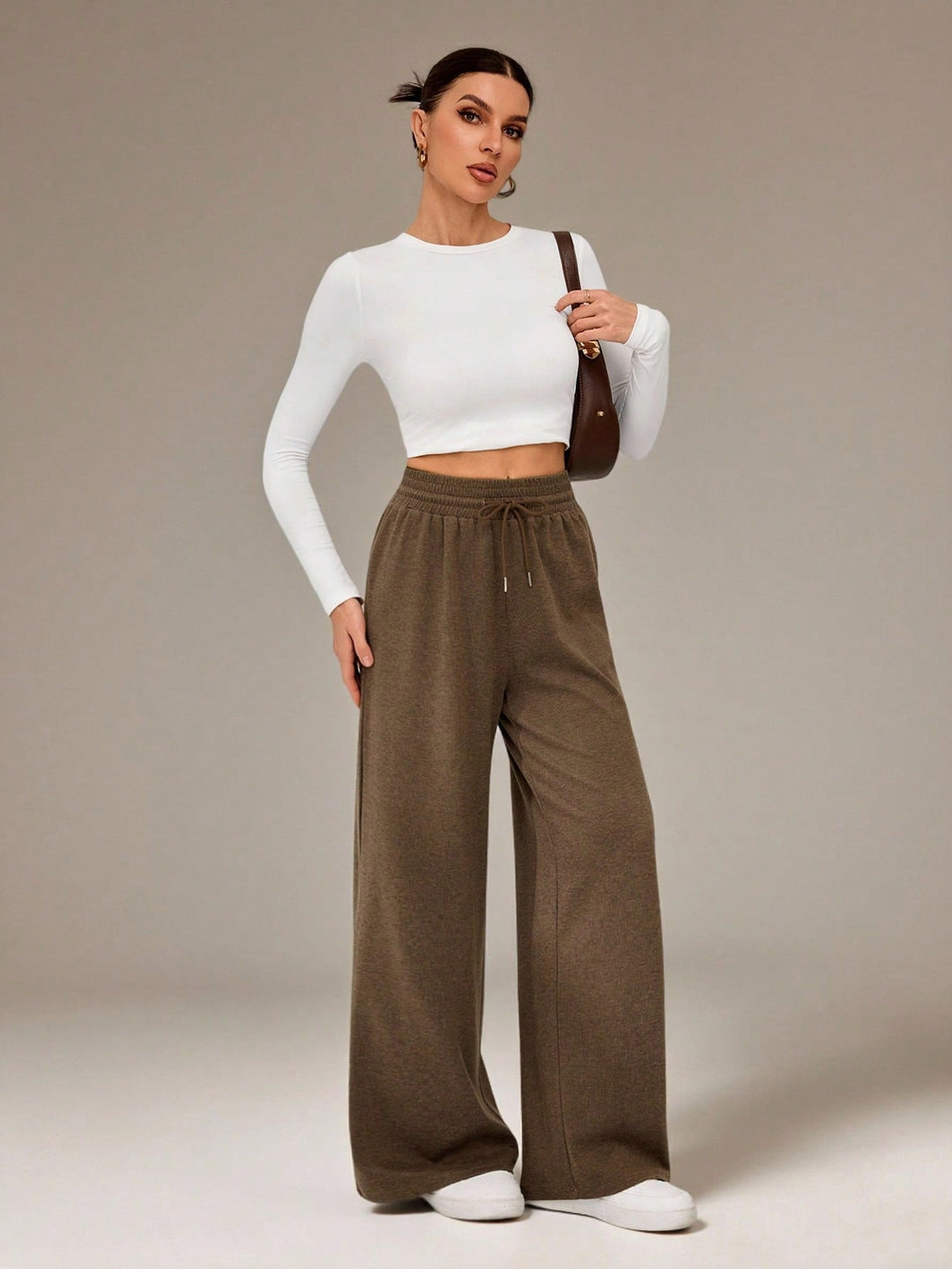Pantaloni SHEIN, maro