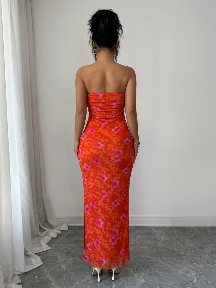 Rochie maxi SHEIN, portocaliu