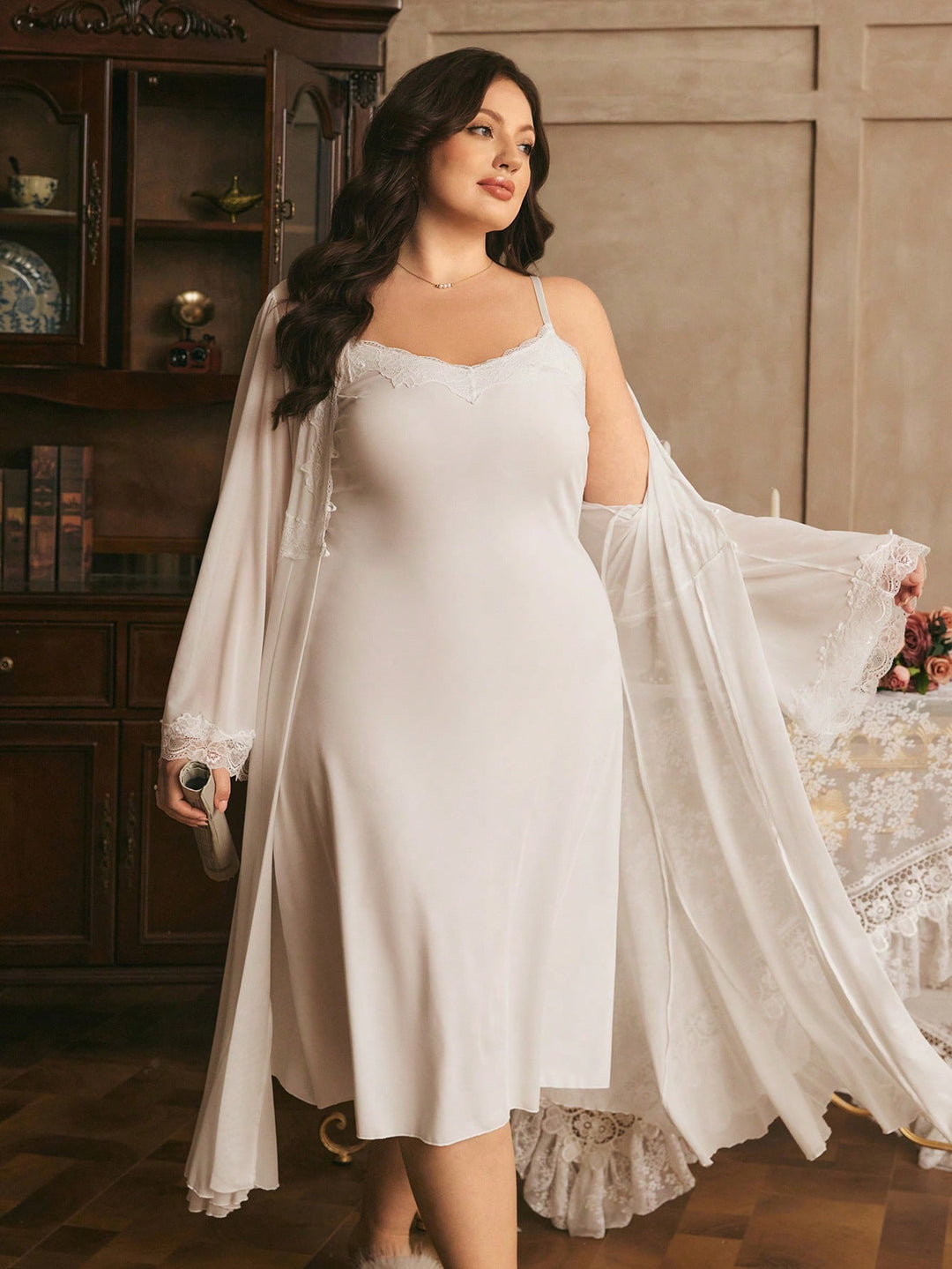 Set pijamale SHEIN, alb
