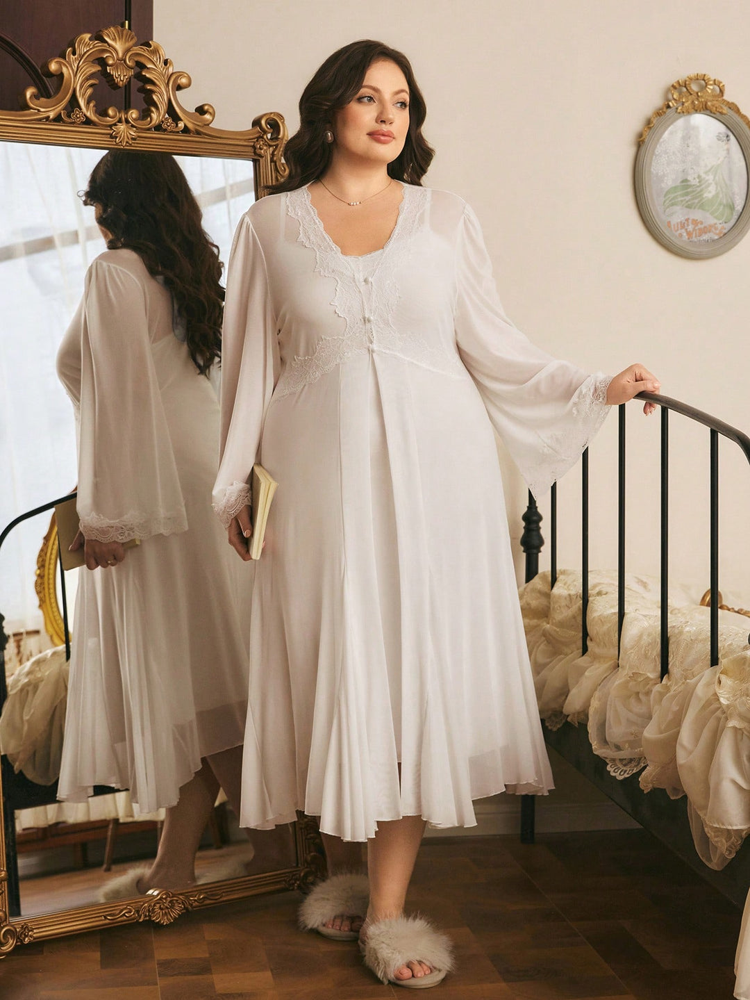 Set pijamale SHEIN, alb