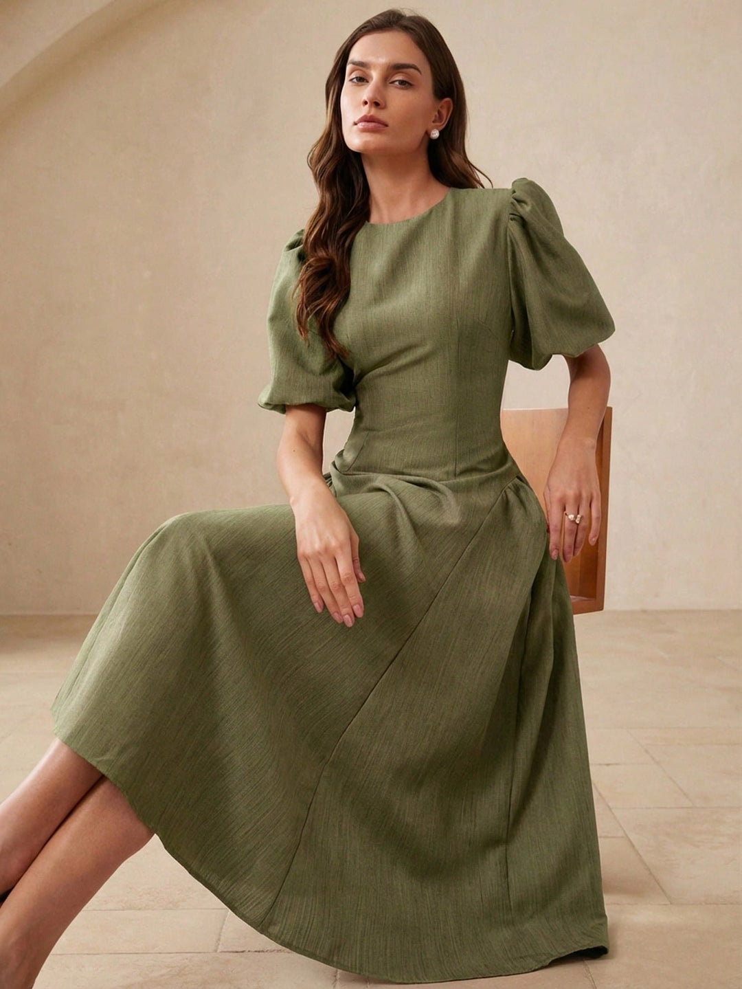 Rochie maxi SHEIN, kaki