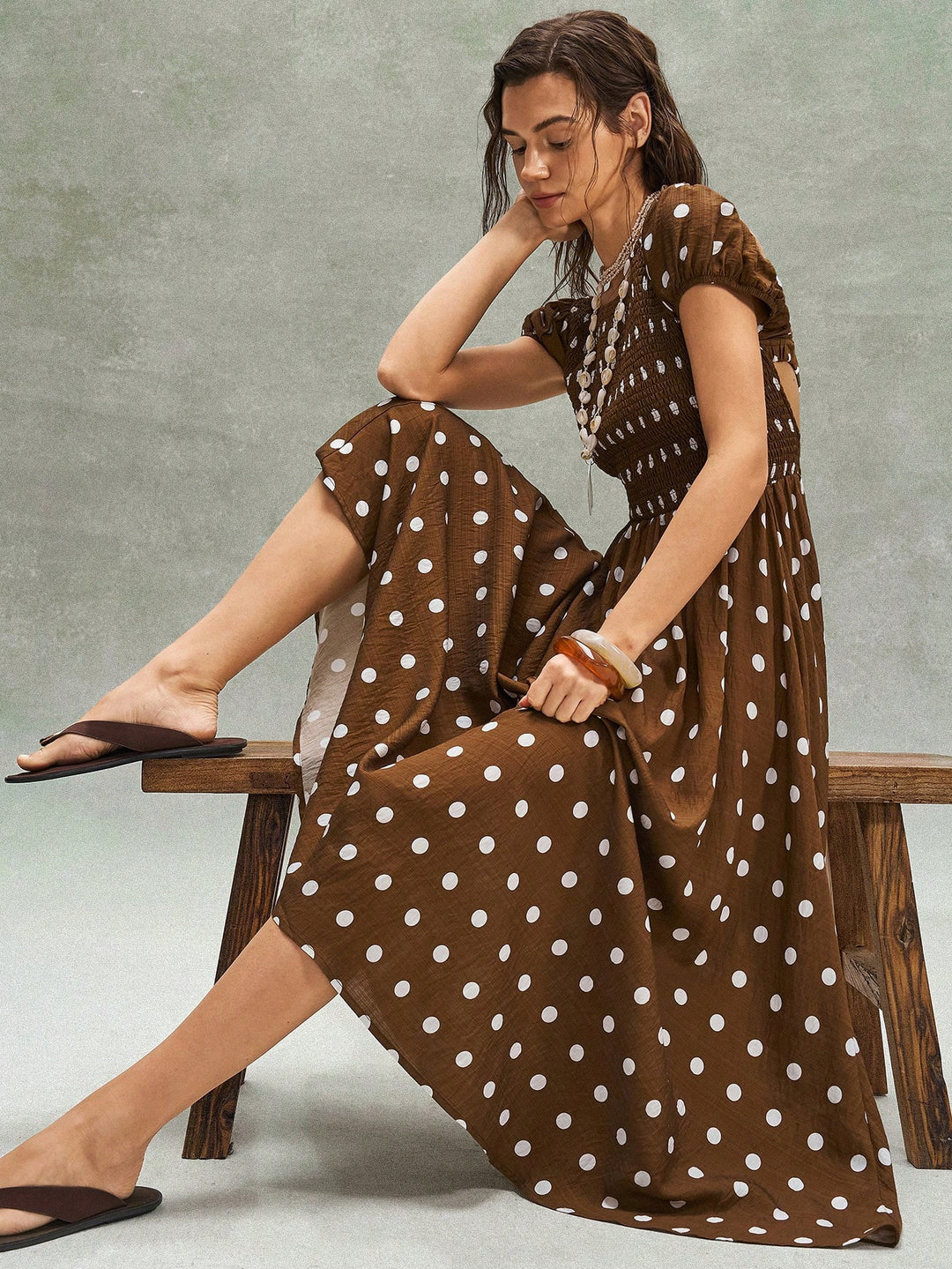 Rochie maxi SHEIN, maro