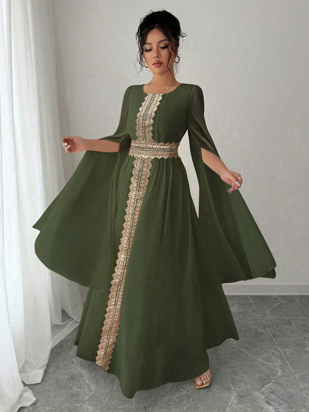 Rochie maxi SHEIN, kaki