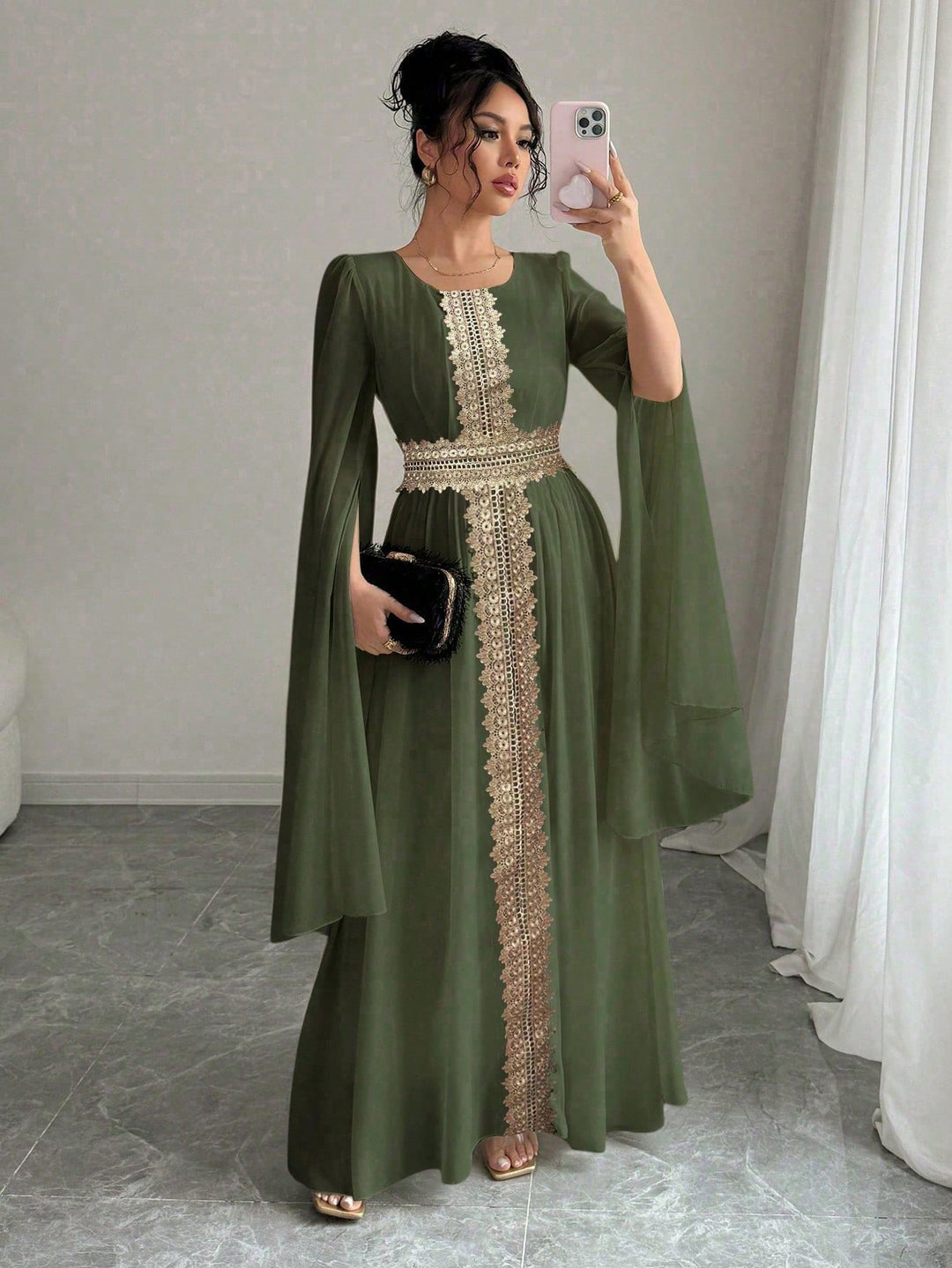 Rochie maxi SHEIN, kaki