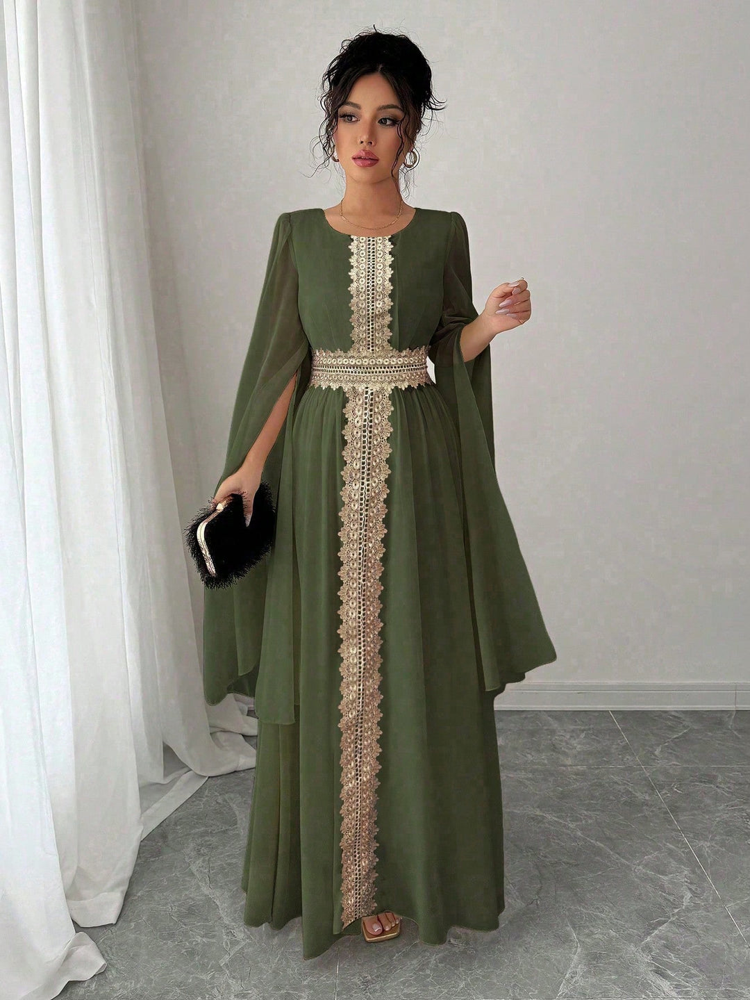 Rochie maxi SHEIN, kaki