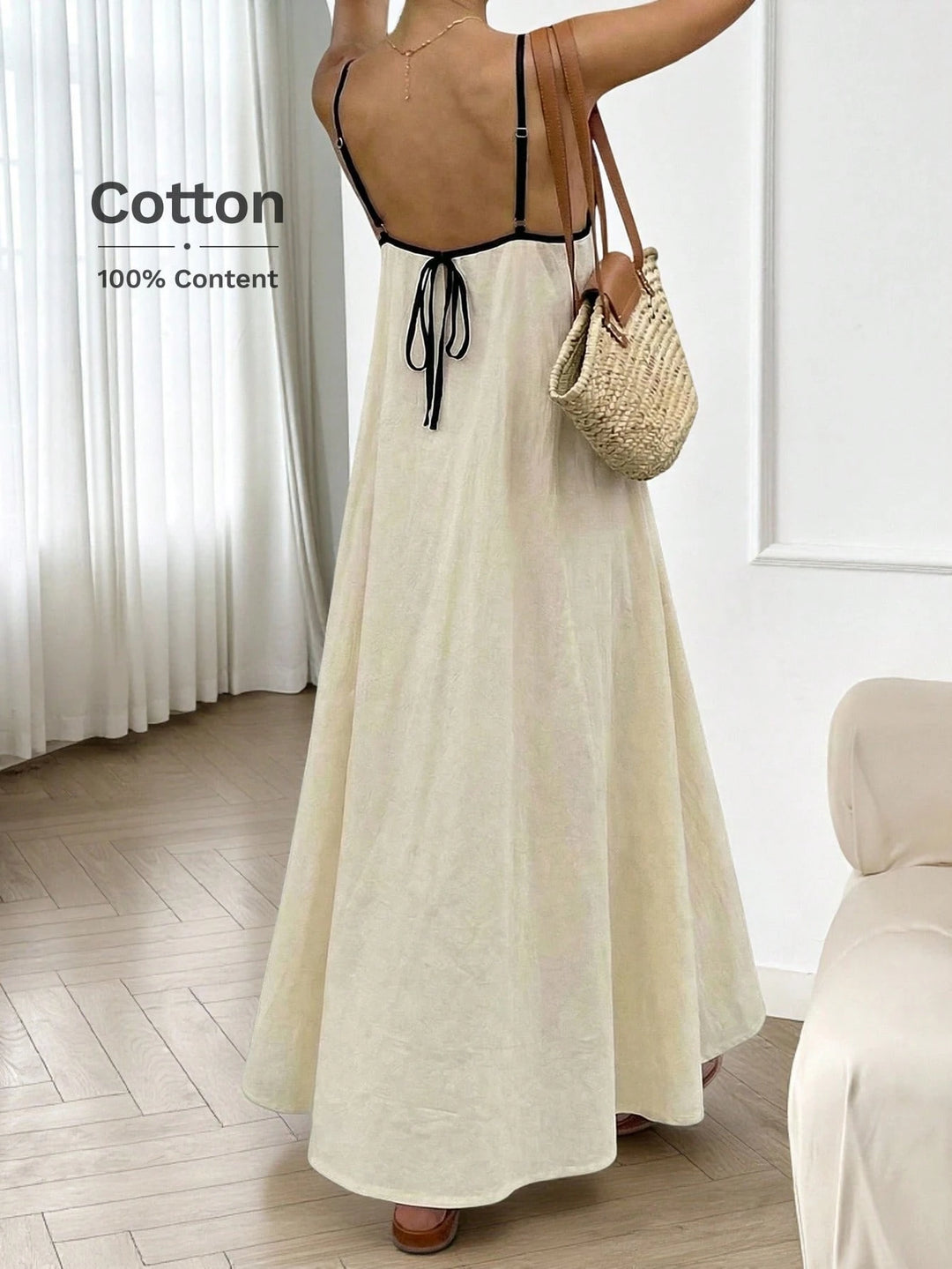 Rochie maxi SHEIN, crem
