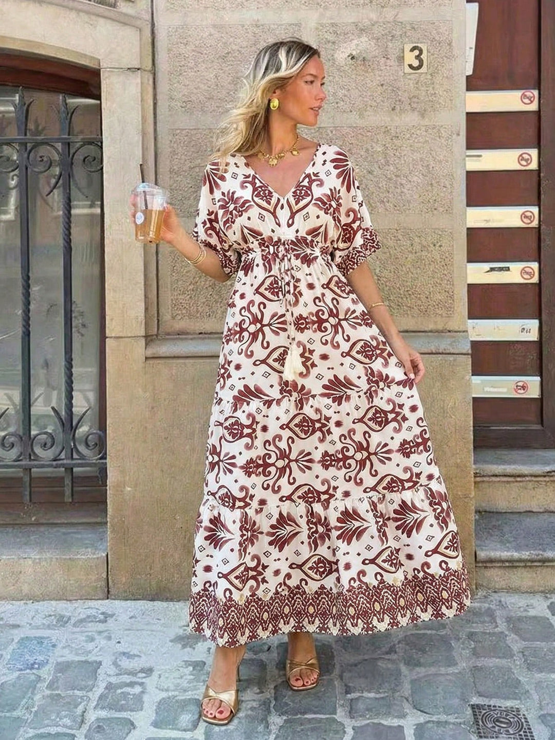 Rochie maxi SHEIN, maro