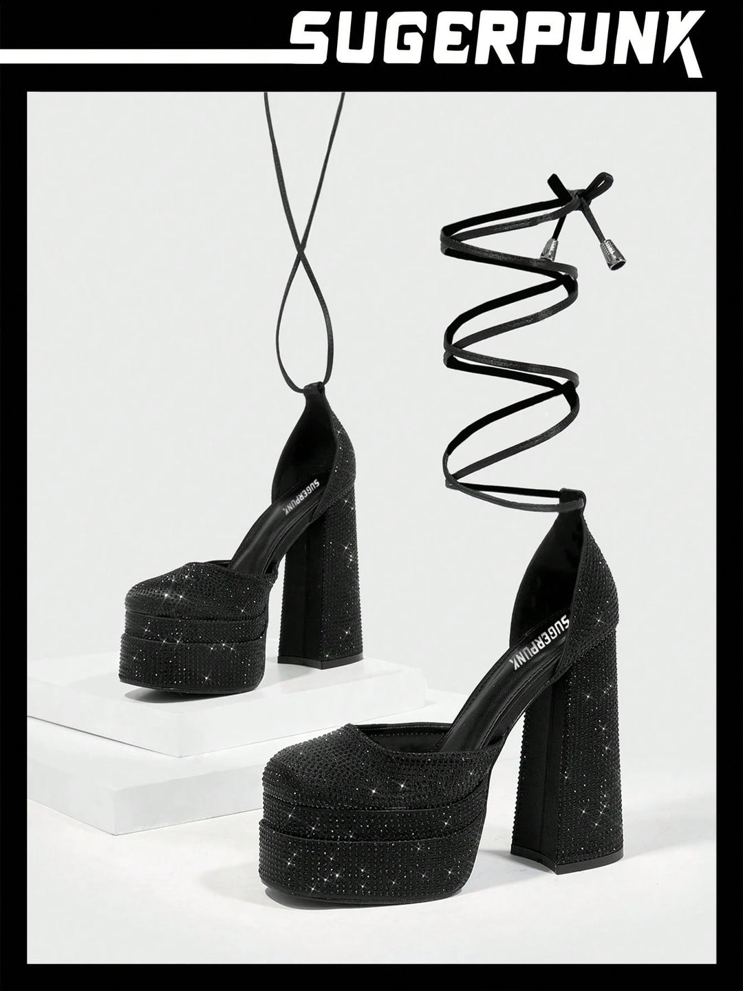 Pantofi cu toc SHEIN, negru