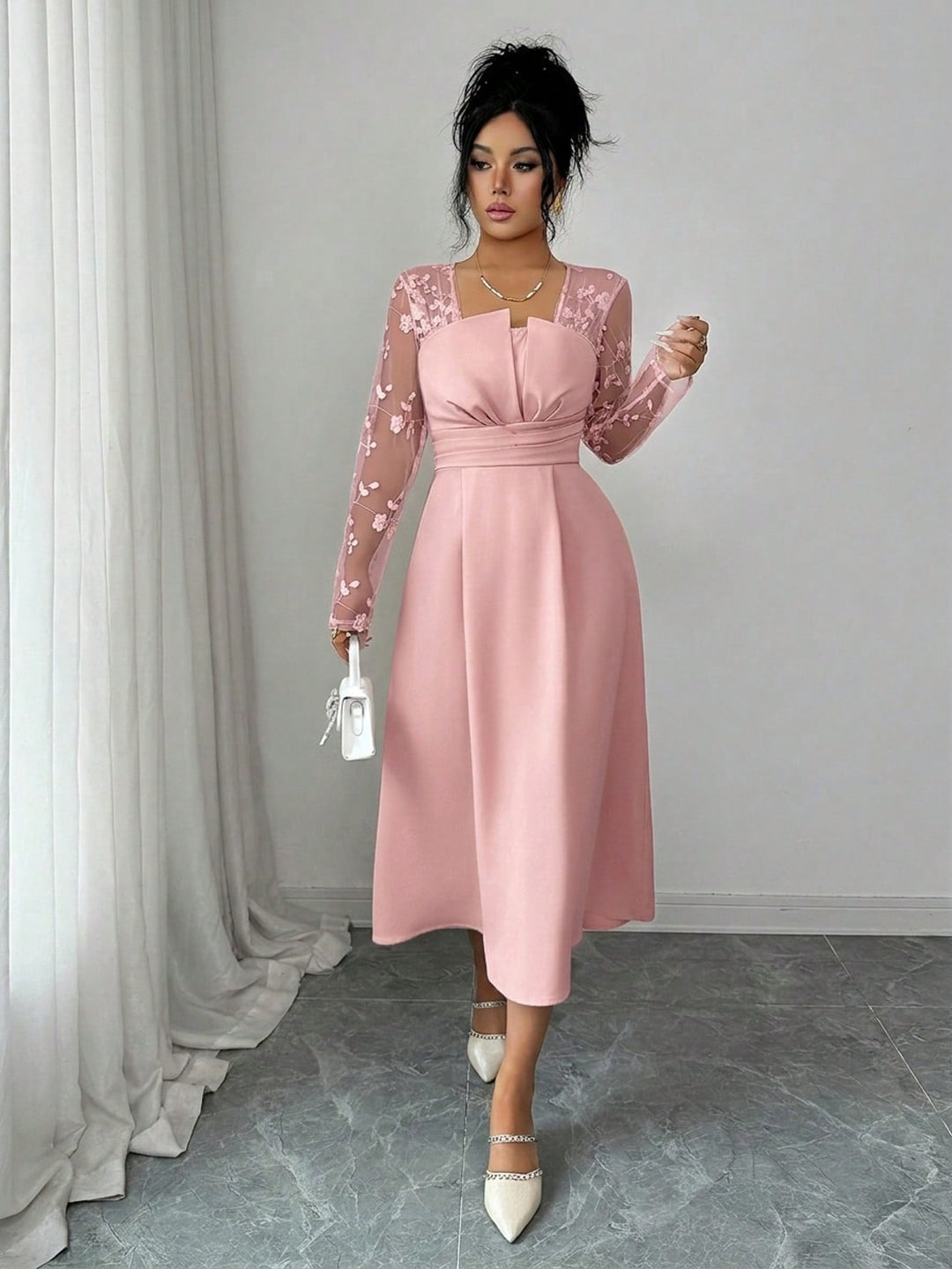 Rochie midi SHEIN, roz