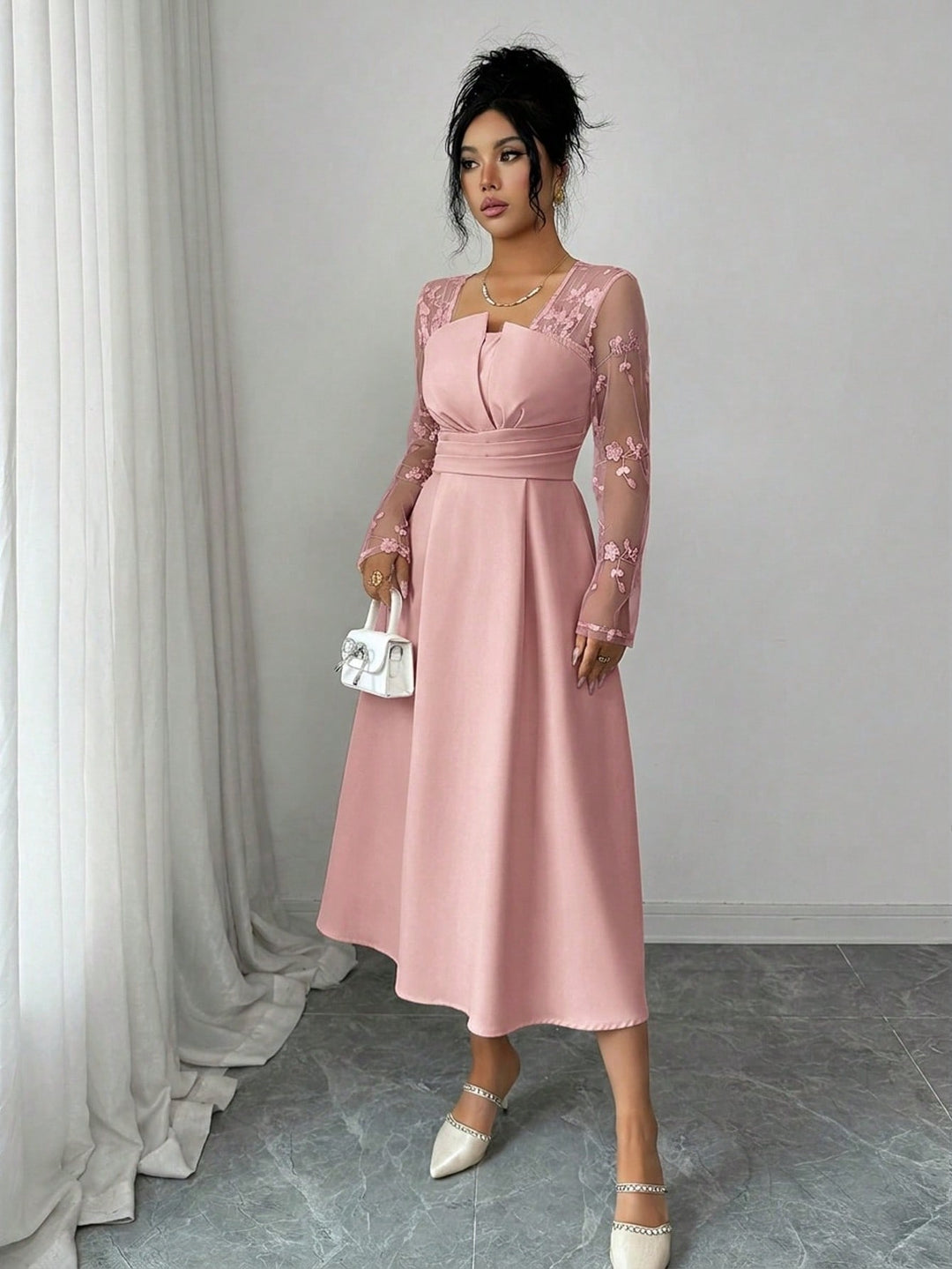 Rochie midi SHEIN, roz