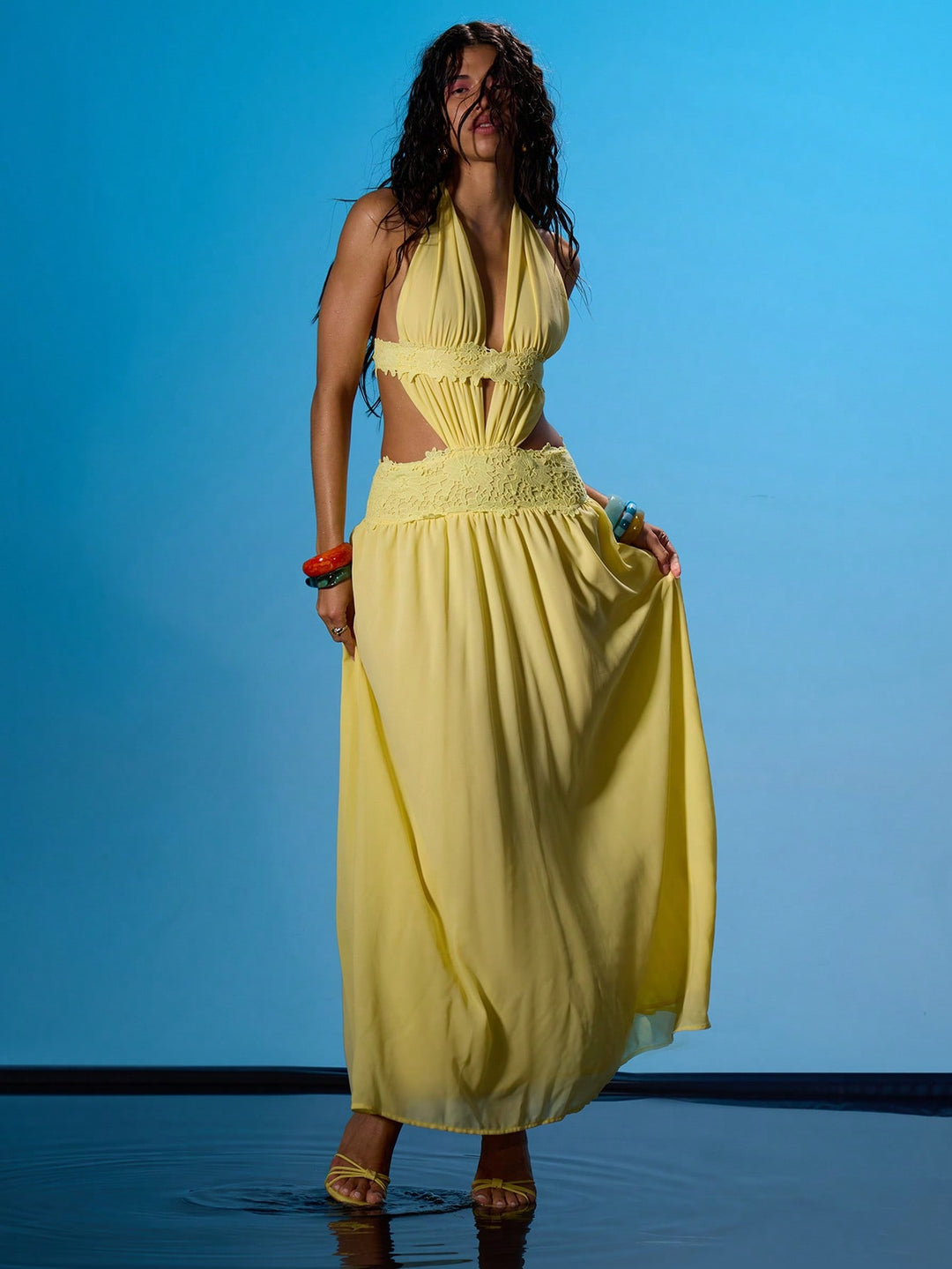 Rochie maxi SHEIN, galben