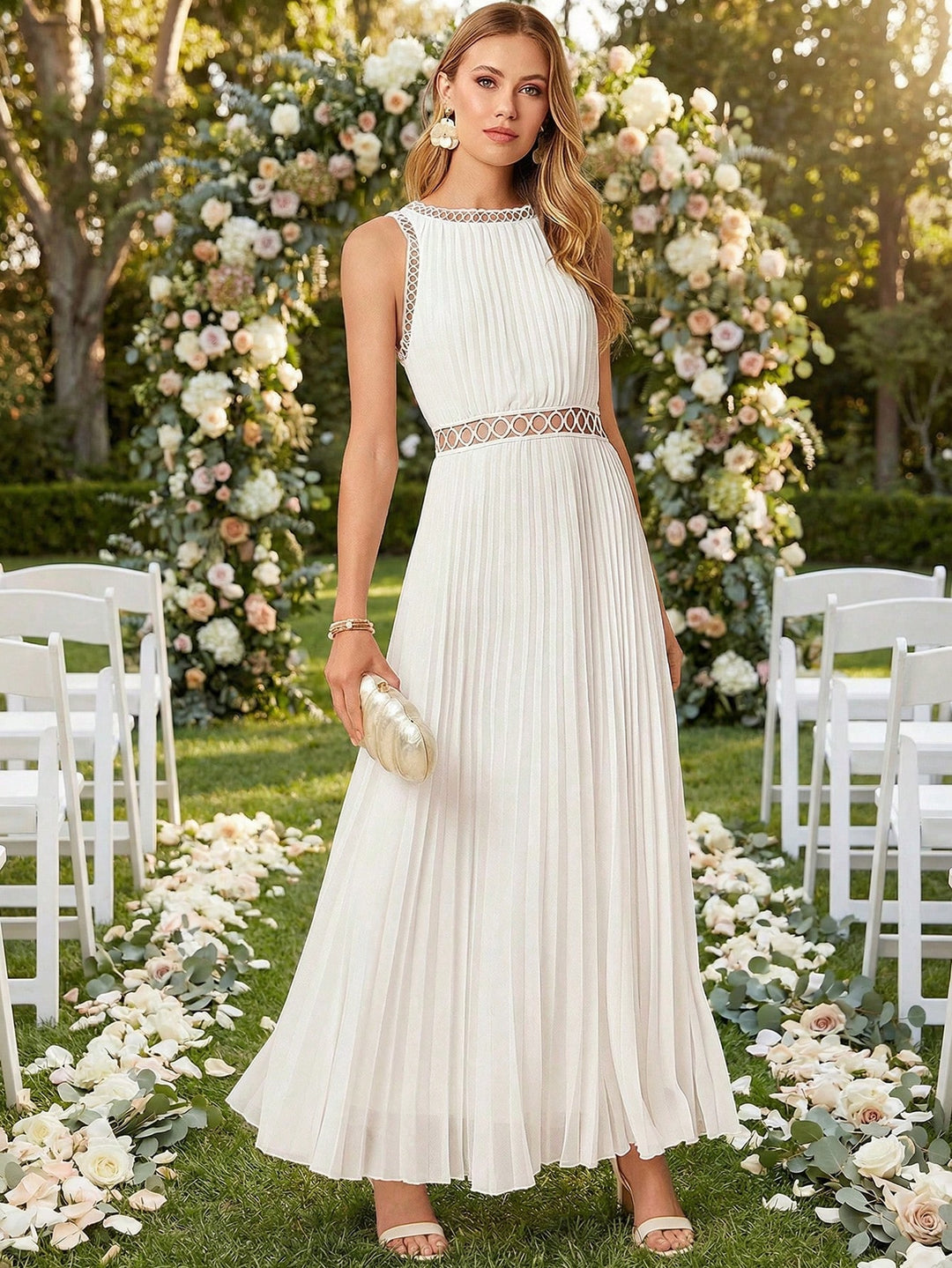 Rochie maxi SHEIN, alb