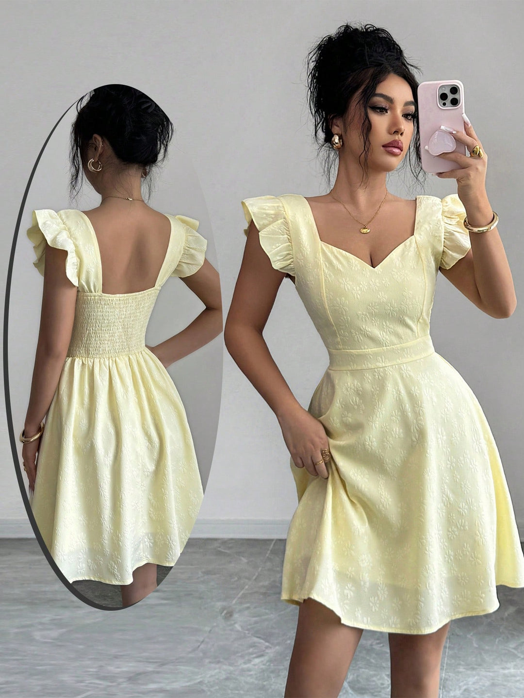 Rochie mini SHEIN, galben