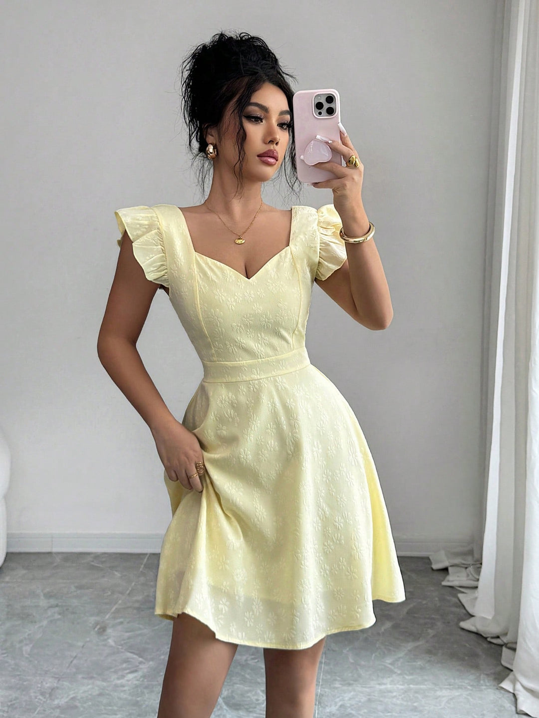 Rochie mini SHEIN, galben