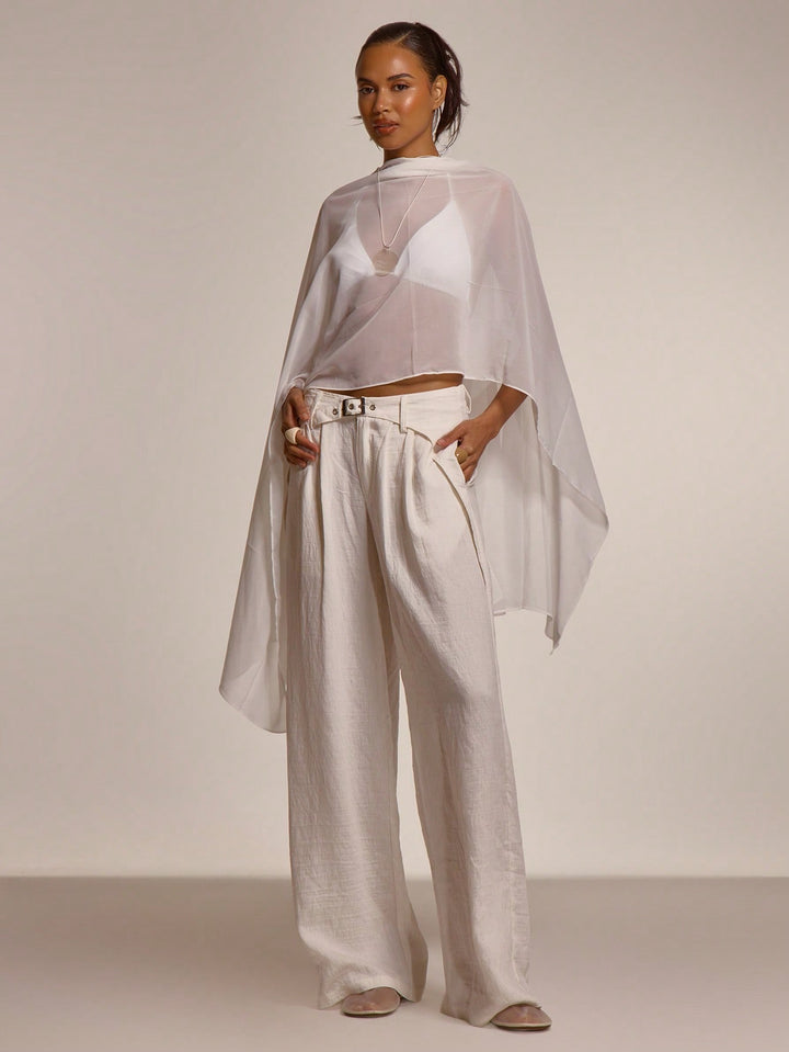 Pantaloni SHEIN, alb