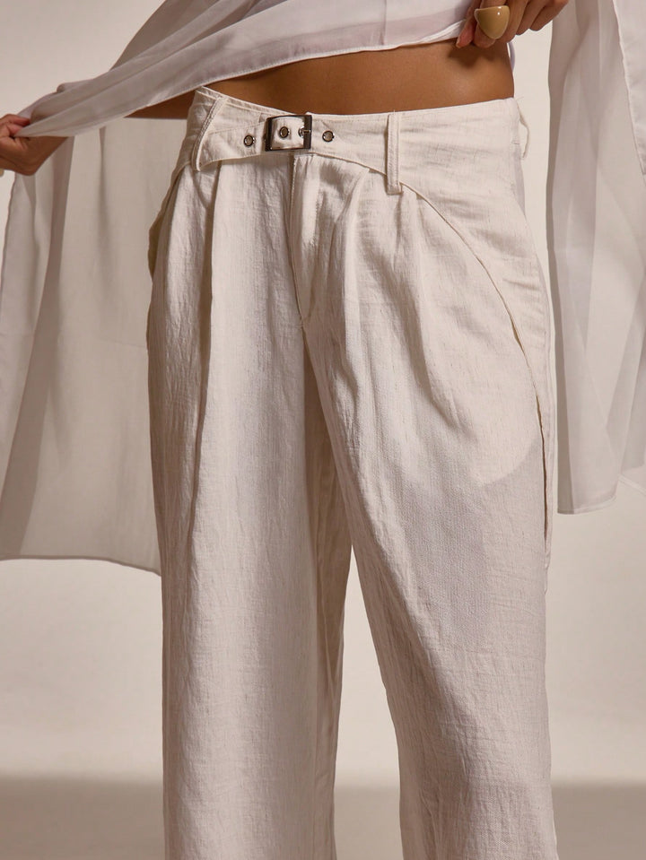 Pantaloni SHEIN, alb