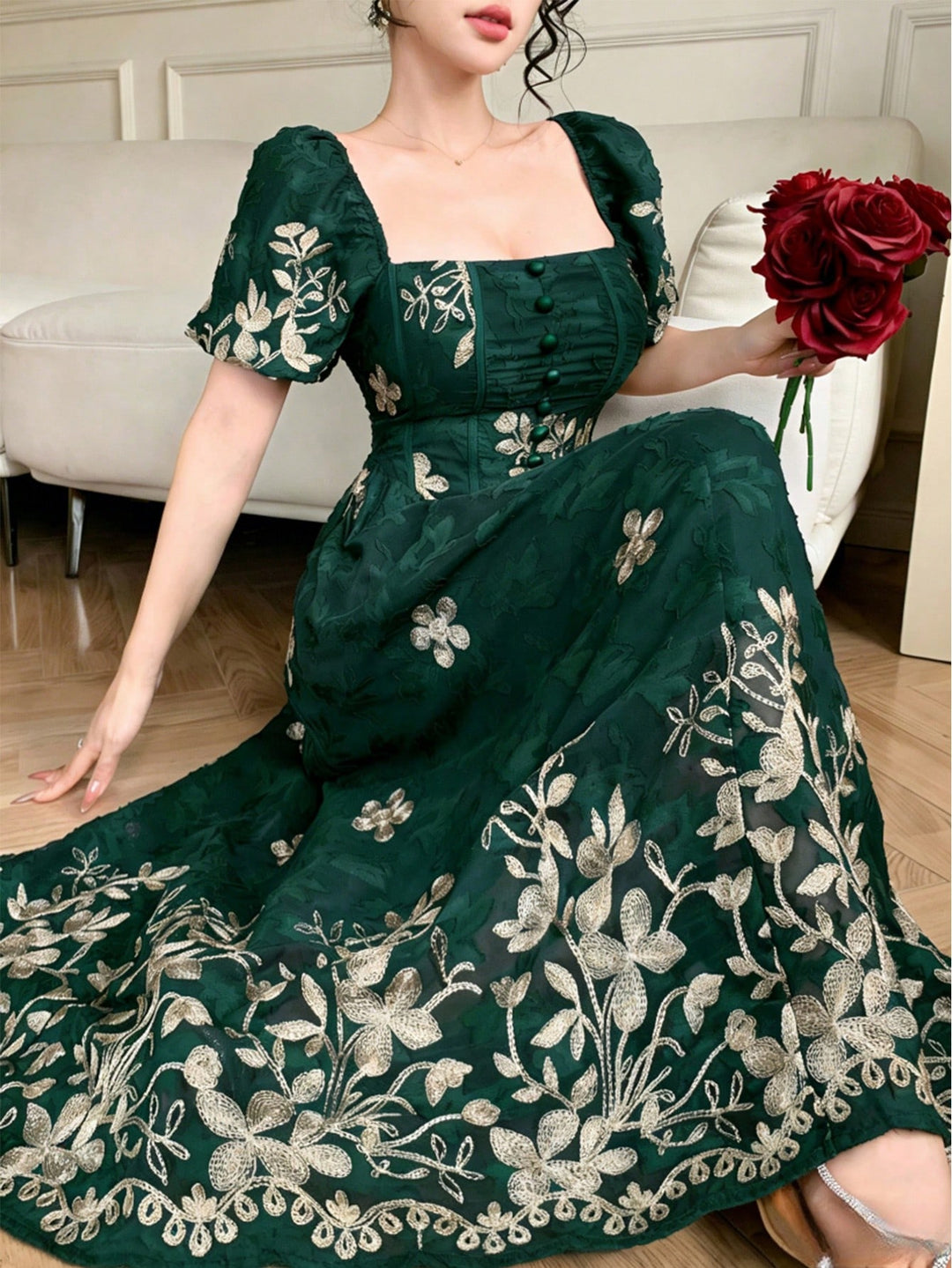 Rochie maxi SHEIN, verde